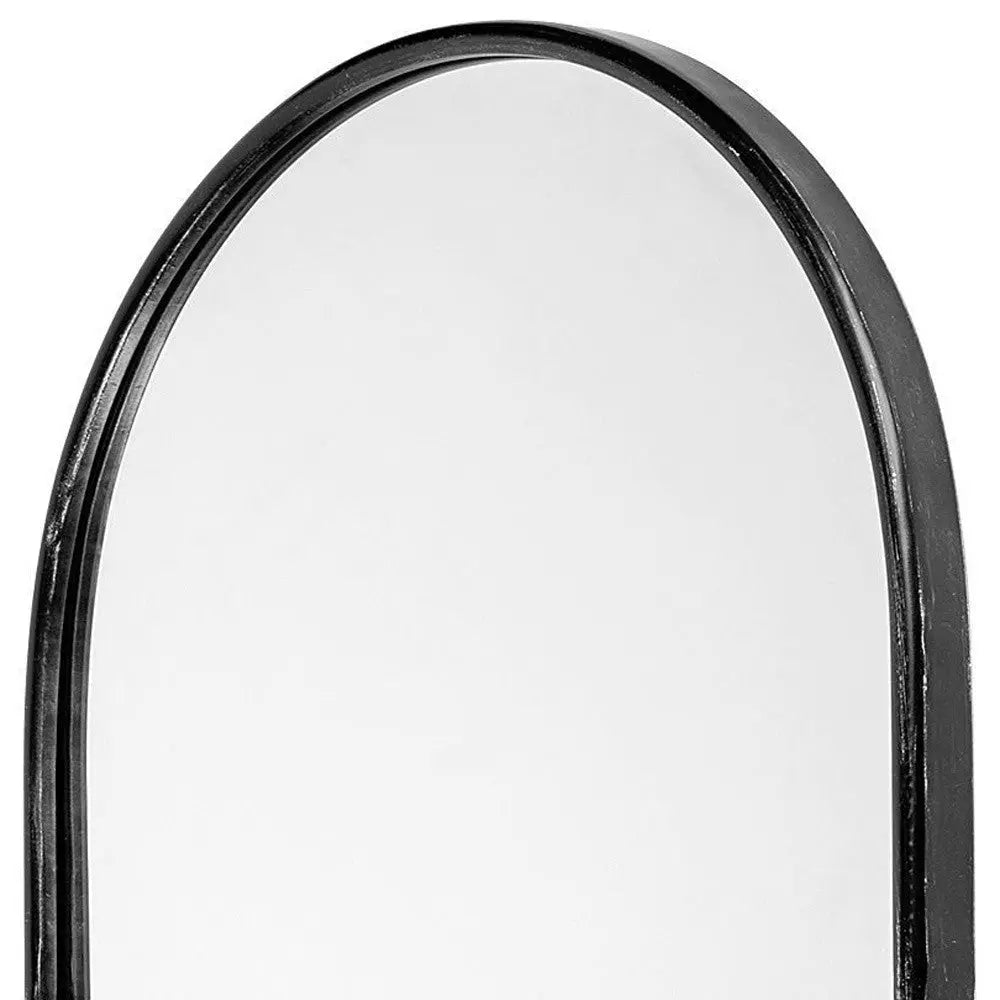 36" Black Oval Metal Framed Accent Mirror Homeroots Bed & Bath