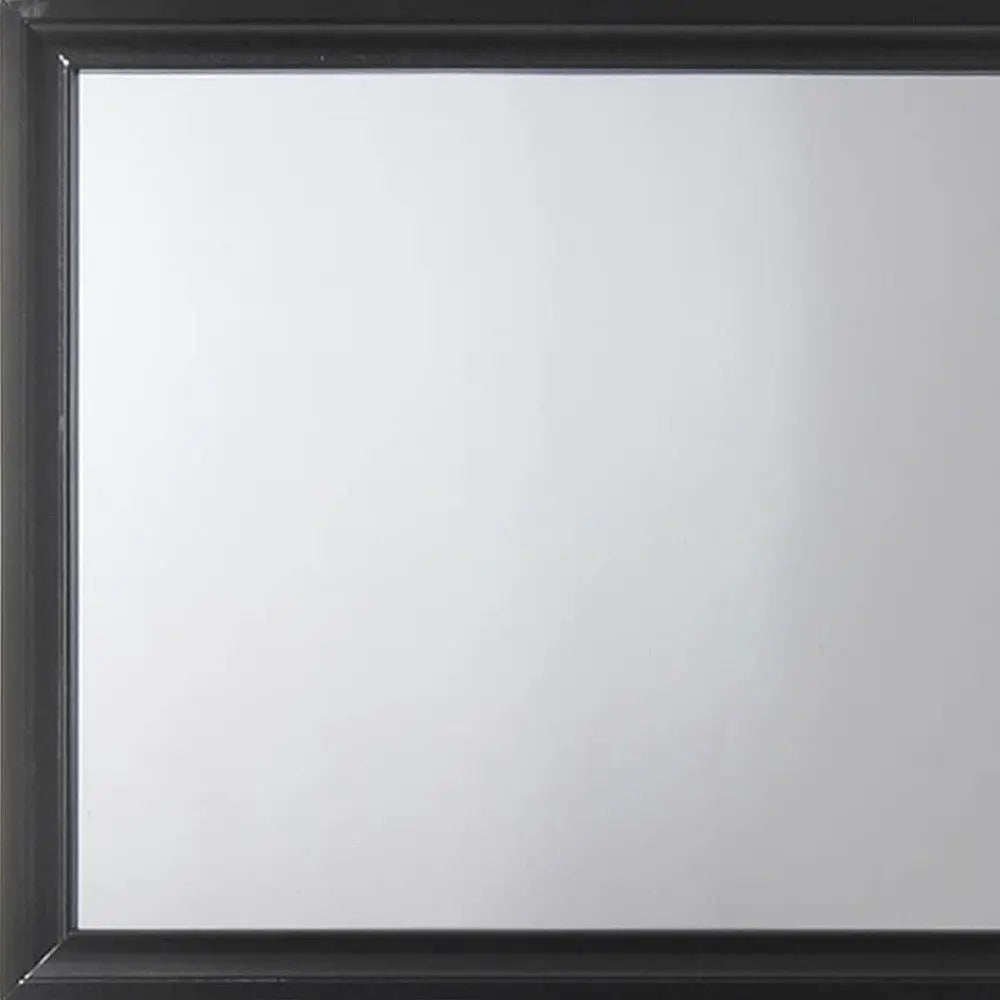 36" Black Wood Framed Mounted Dresser Mirror Homeroots Bed & Bath