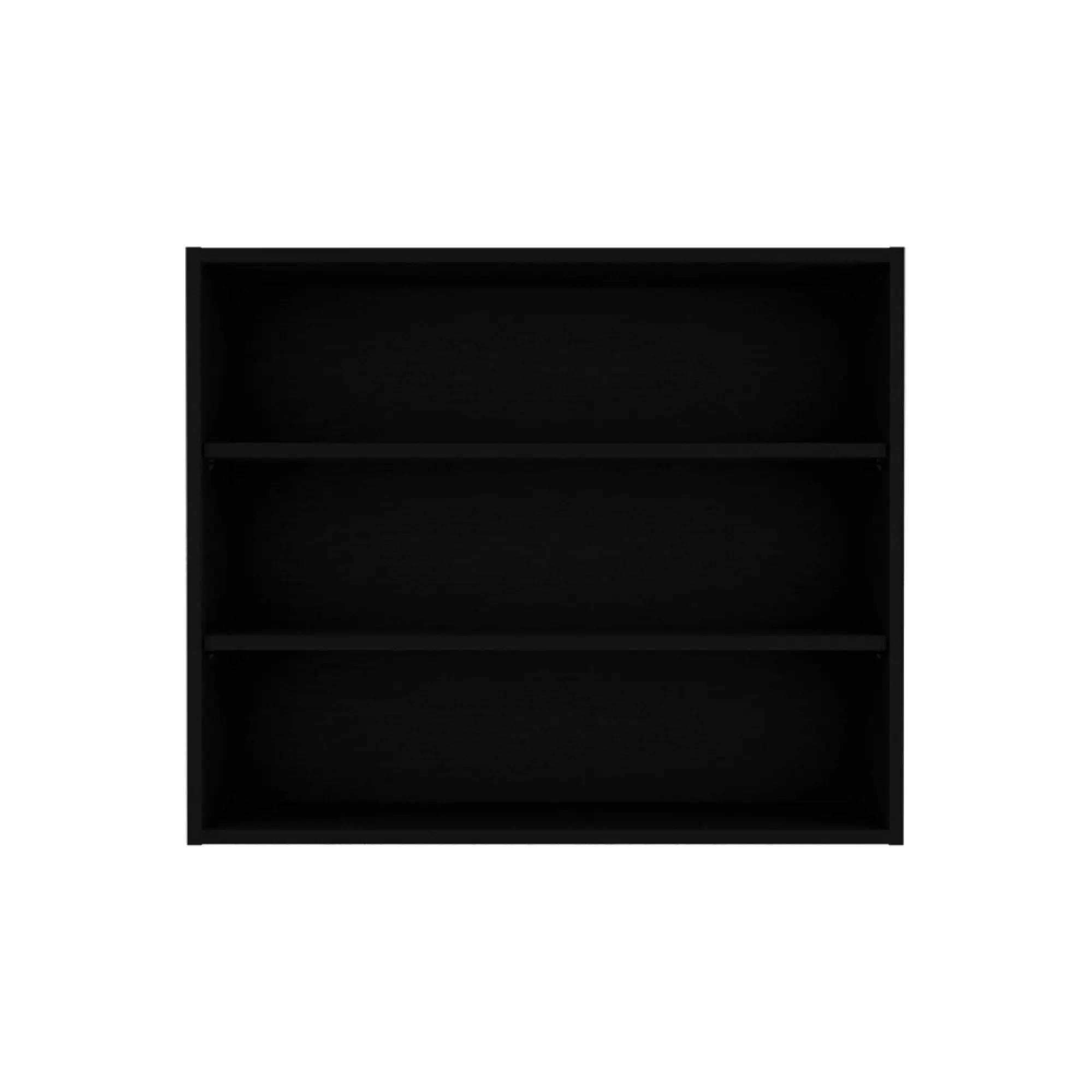 36" Black Wood Three Tier Wall Mounted Floating Shelf Homeroots Organization