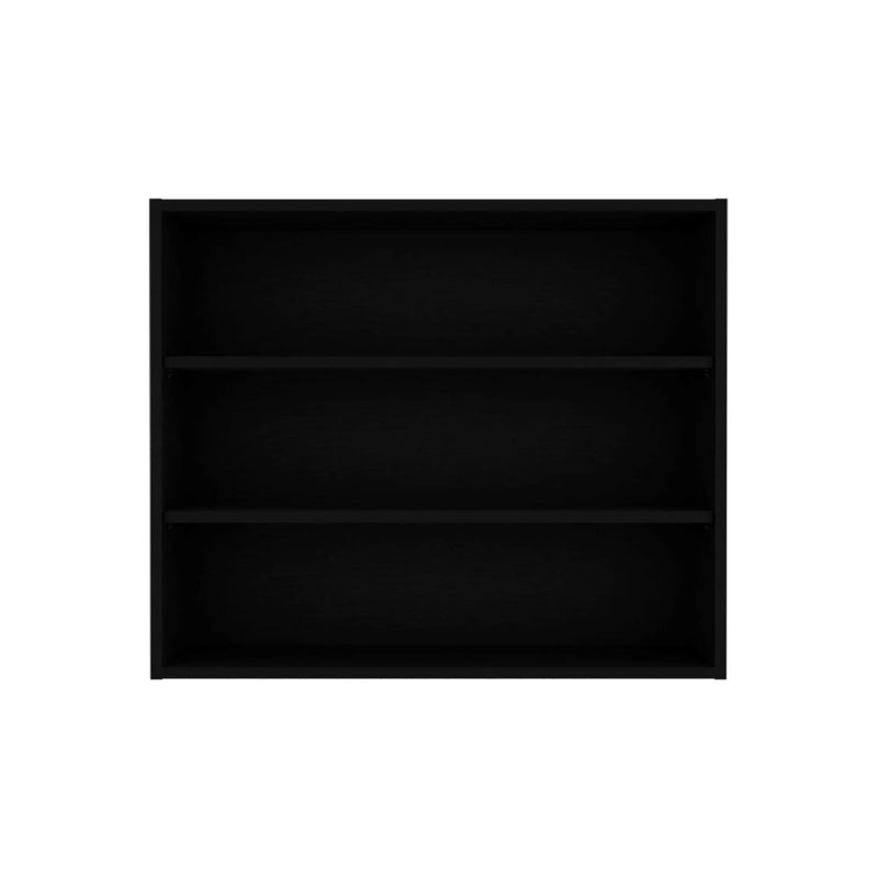 36" Black Wood Three Tier Wall Mounted Floating Shelf Homeroots Organization