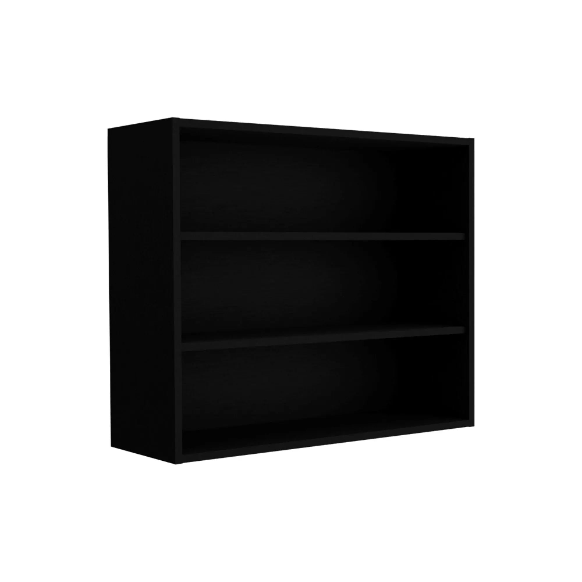 36" Black Wood Three Tier Wall Mounted Floating Shelf Homeroots Organization