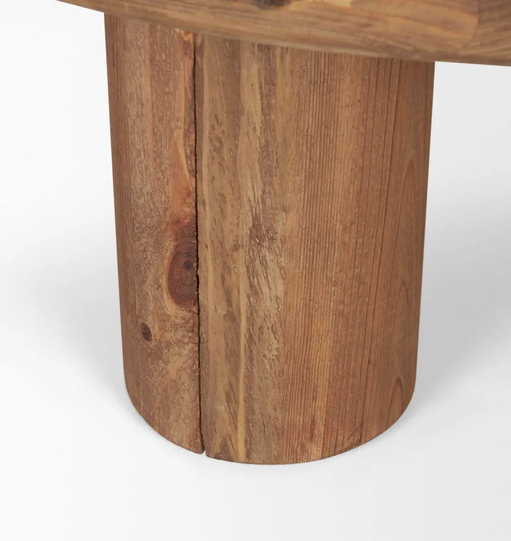 36" Black and Brown Solid Wood and Reclaimed Wood Round Coffee Table Homeroots Living Room