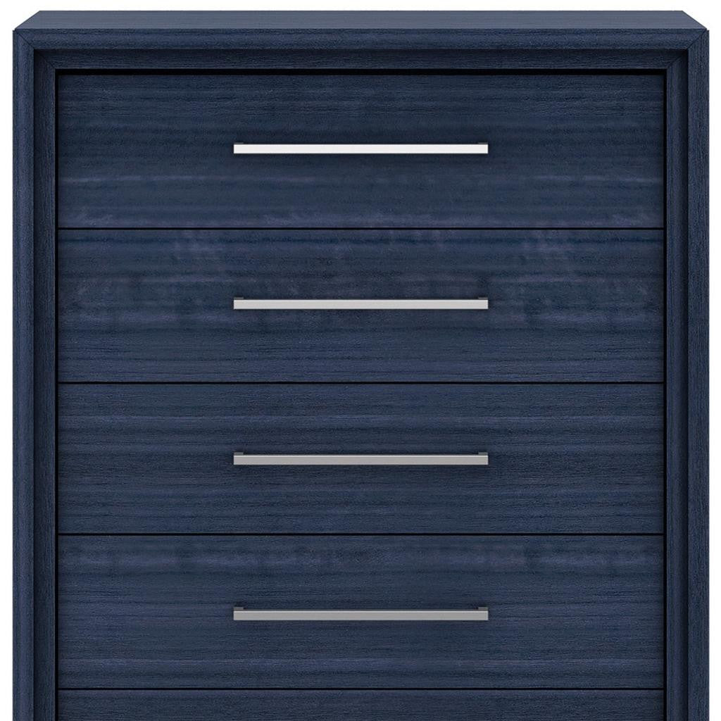 36" Blue Wood Five Drawer Gentlemens Chest - GreatEagleInc