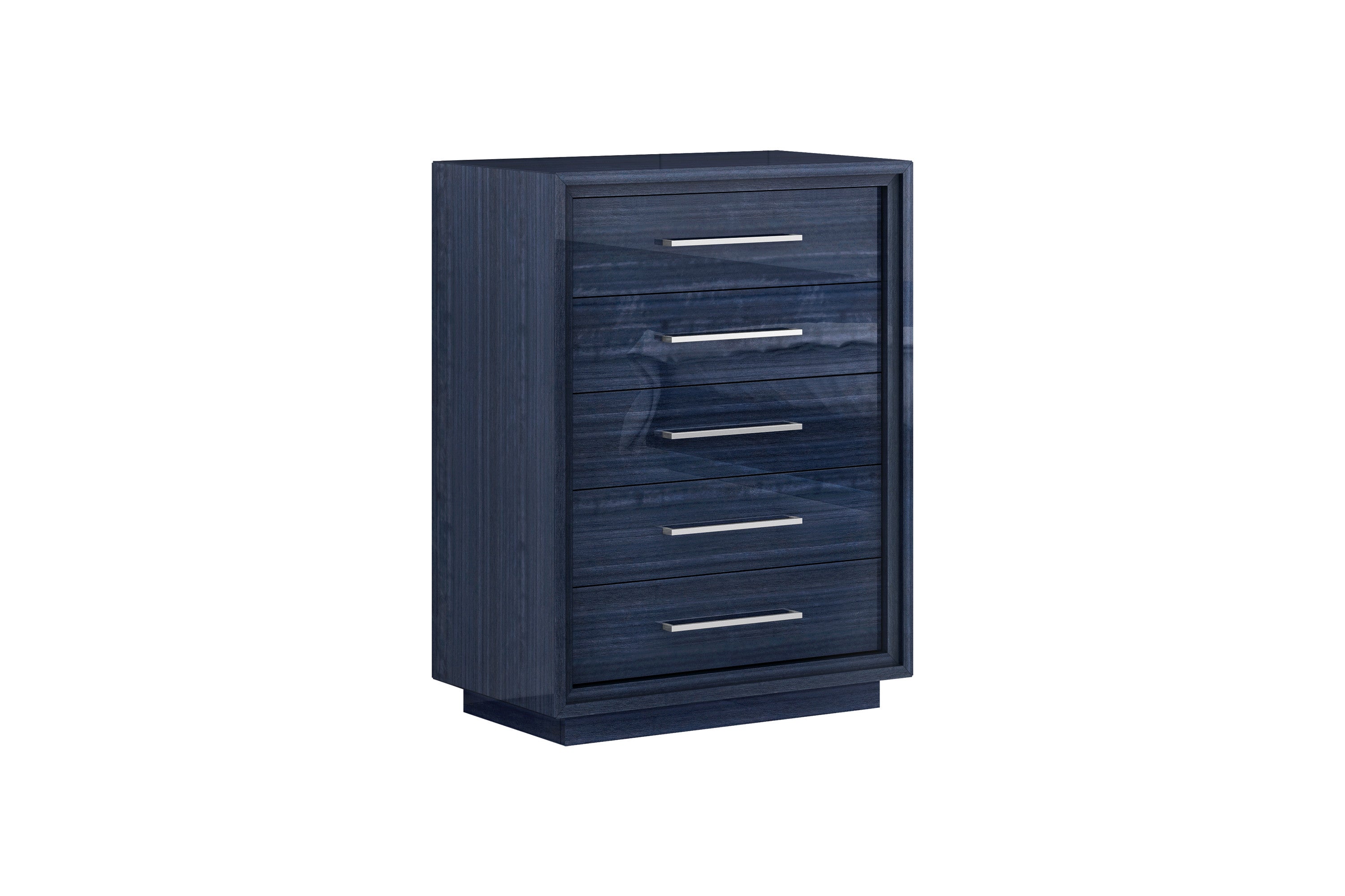 36" Blue Wood Five Drawer Gentlemens Chest - GreatEagleInc