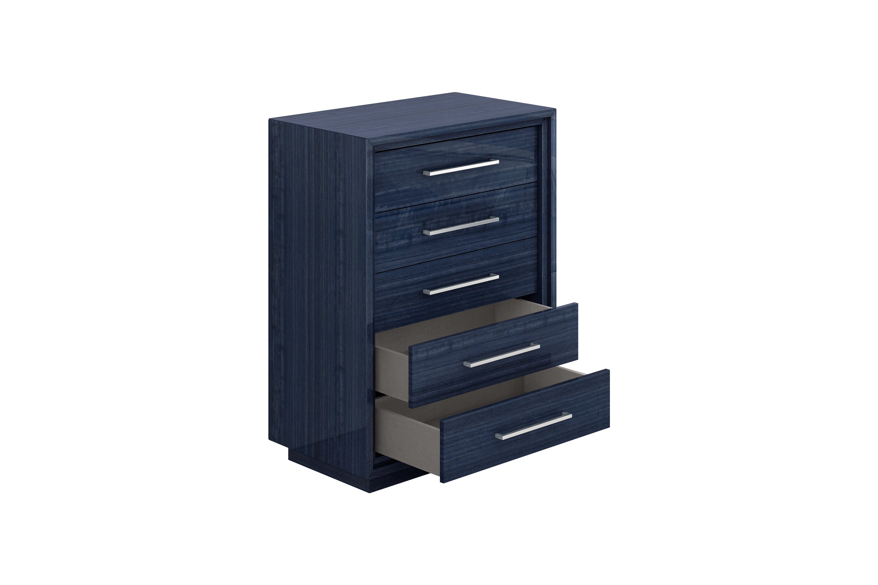 36" Blue Wood Five Drawer Gentlemens Chest - GreatEagleInc