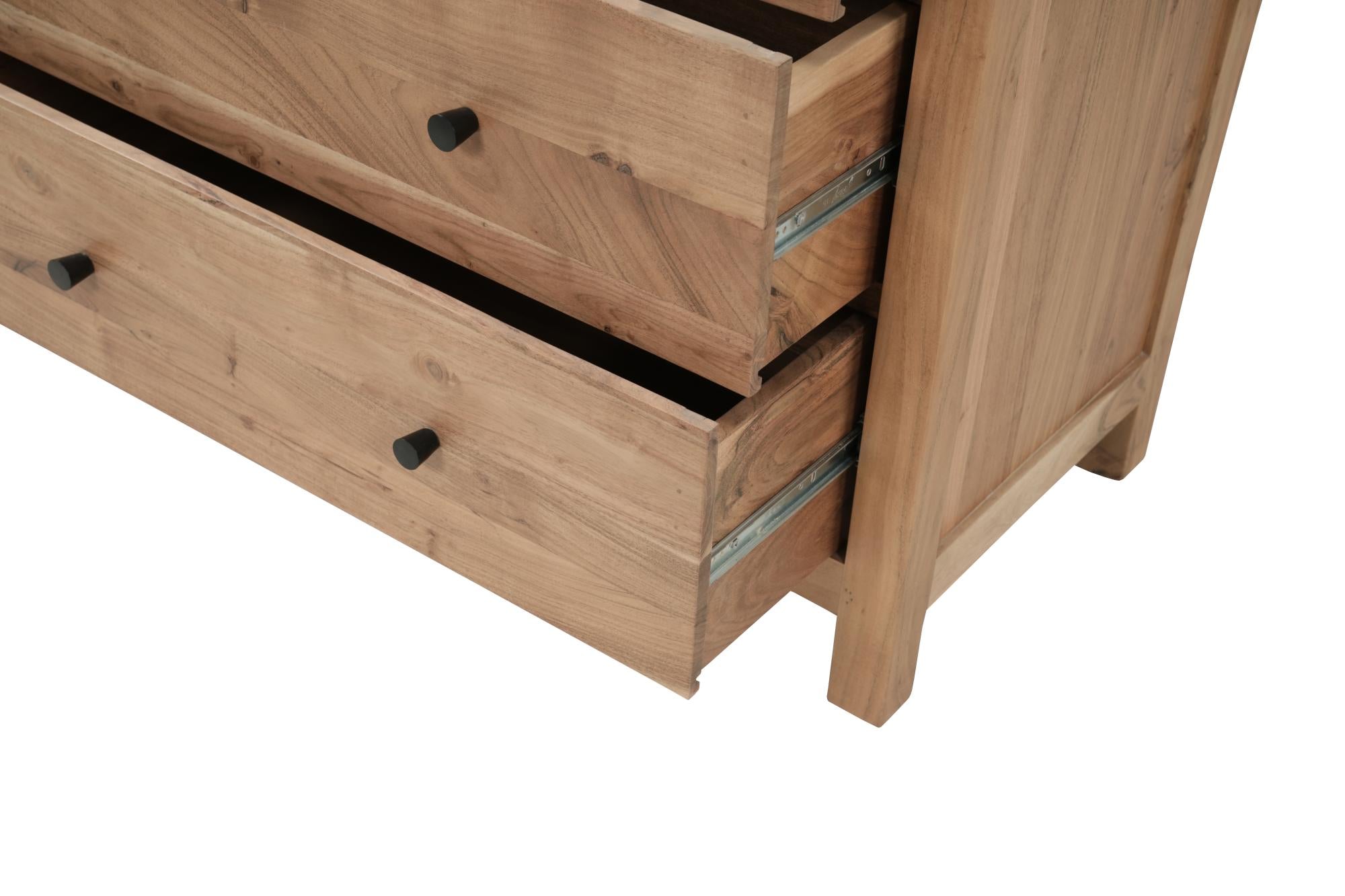 36" Brown Live Edge Solid Wood Five Drawer Dresser Homeroots