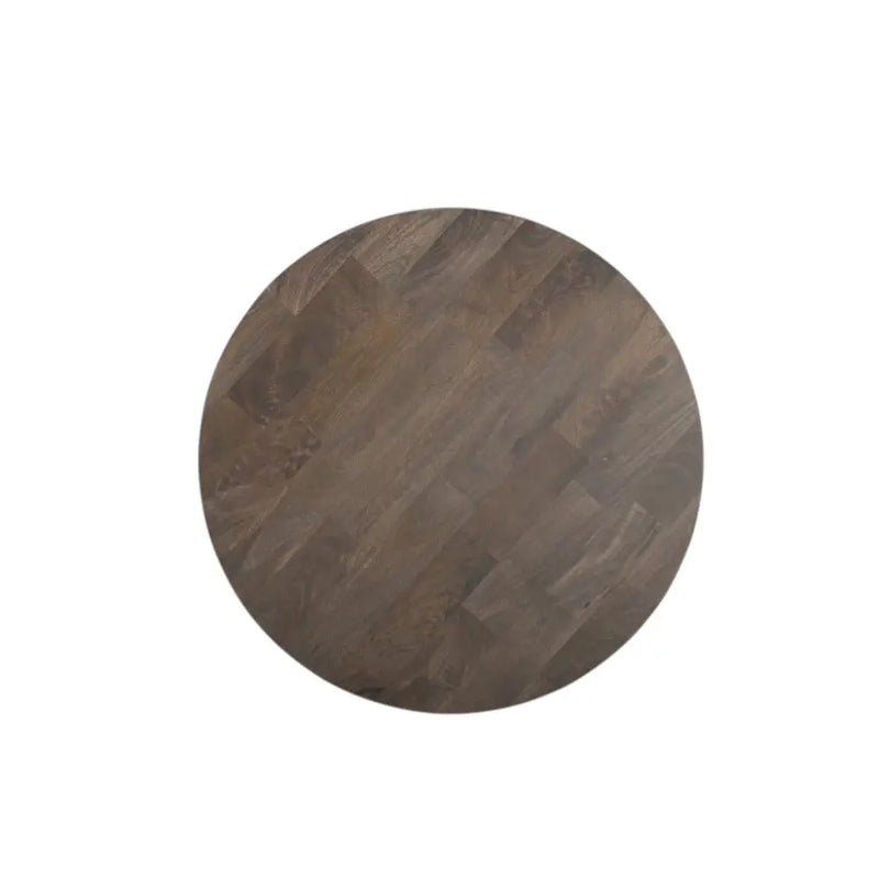 36" Brown Solid Wood Round Cross Legs Coffee Table Homeroots Living Room