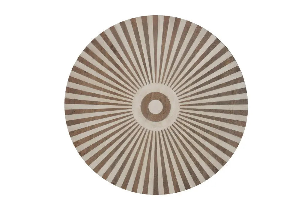36" Brown Solid Wood Round Solid Coffee Table Homeroots Living Room