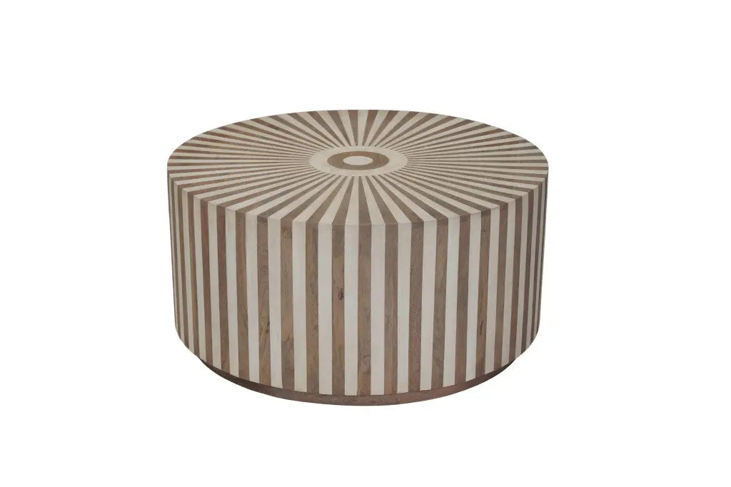 36" Brown Solid Wood Round Solid Coffee Table Homeroots Living Room