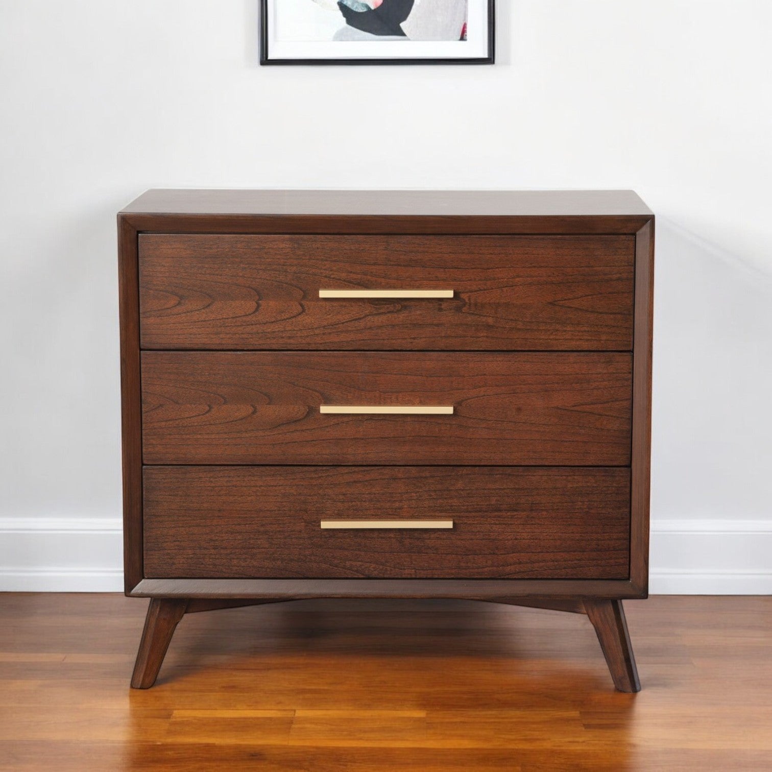 36" Brown Solid Wood Three Drawer Dresser - GreatEagleInc