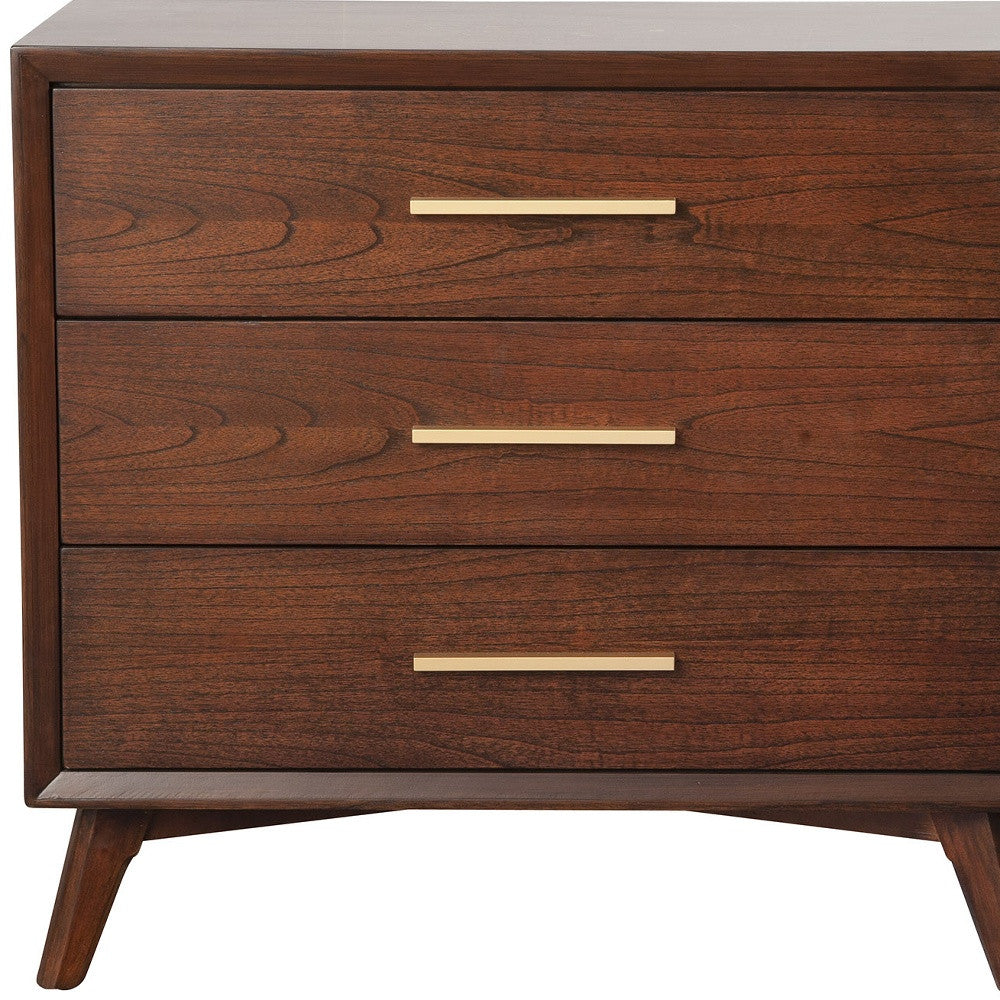 36" Brown Solid Wood Three Drawer Dresser - GreatEagleInc
