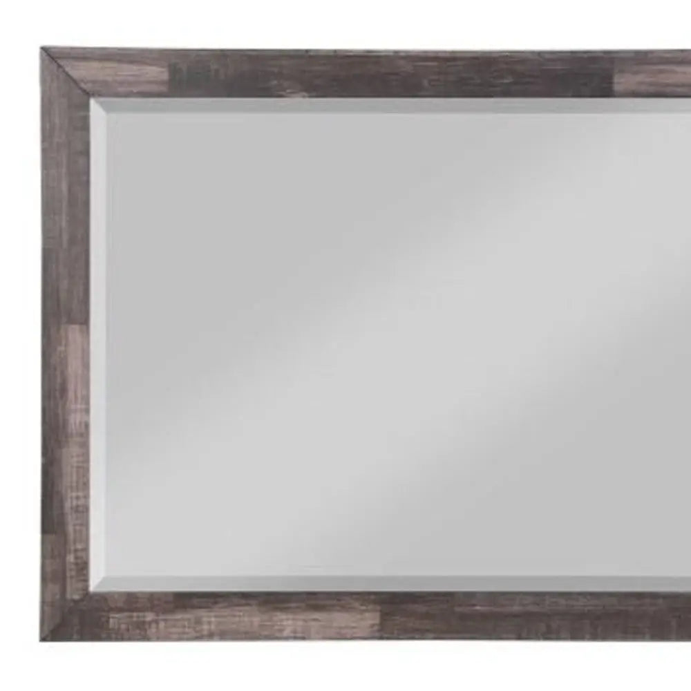 36" Brown Wood Framed Mounted Dresser Mirror Homeroots Bed & Bath