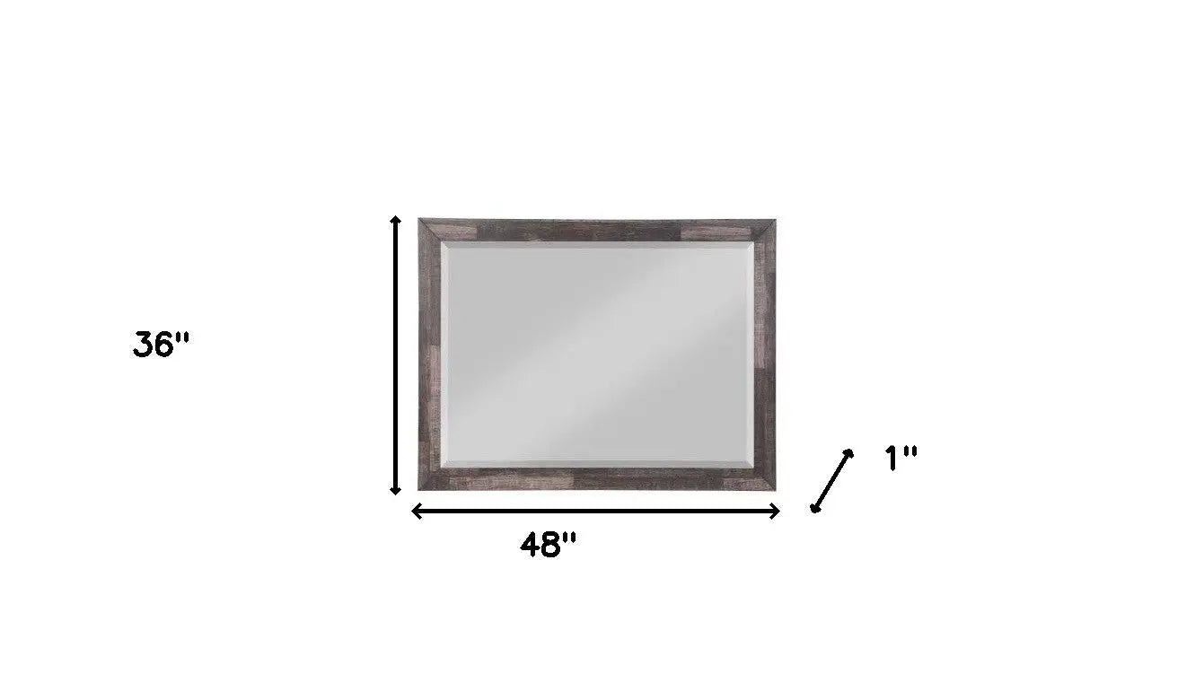 36" Brown Wood Framed Mounted Dresser Mirror Homeroots Bed & Bath