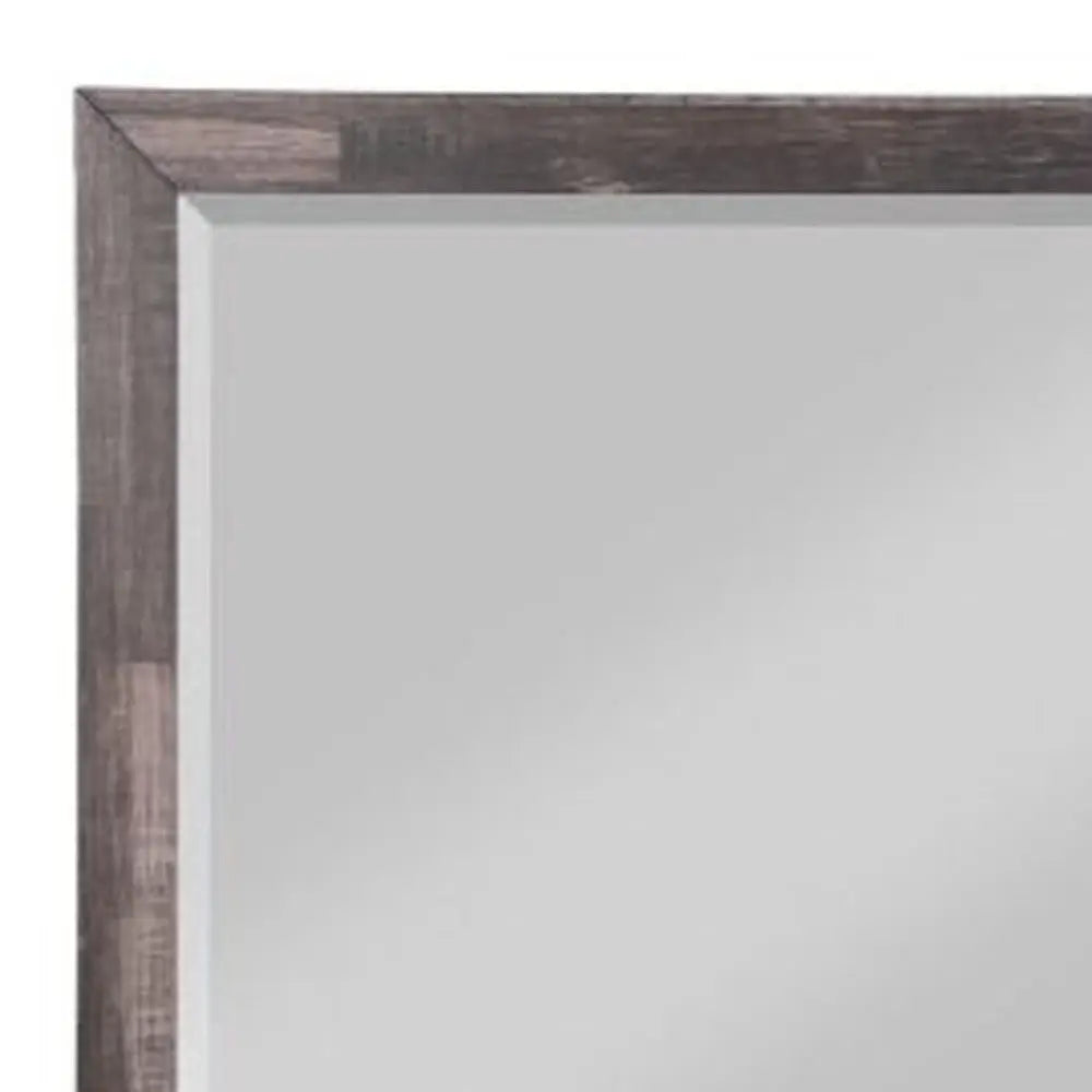 36" Brown Wood Framed Mounted Dresser Mirror Homeroots Bed & Bath