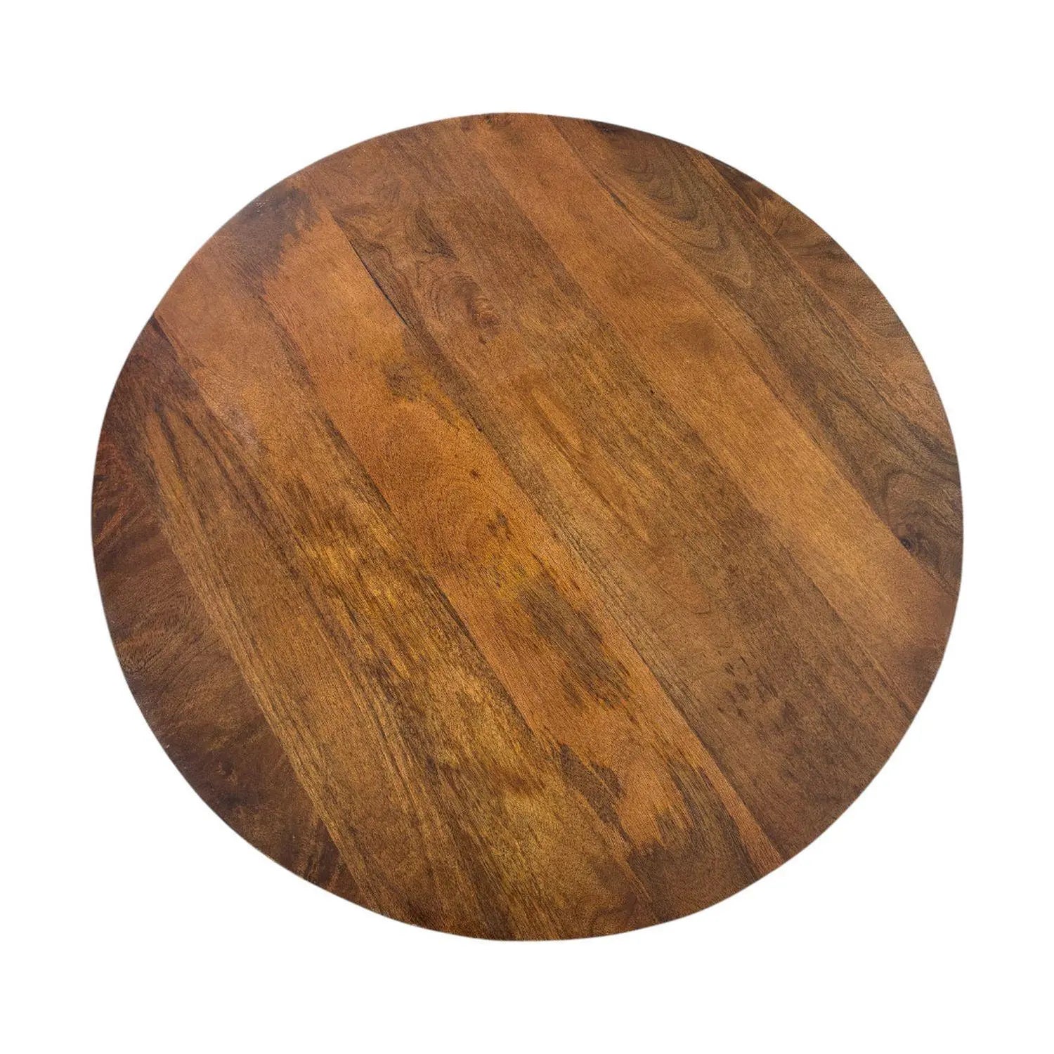 36" Chestnut Solid Wood Round Solid Drum Coffee Table Homeroots Living Room