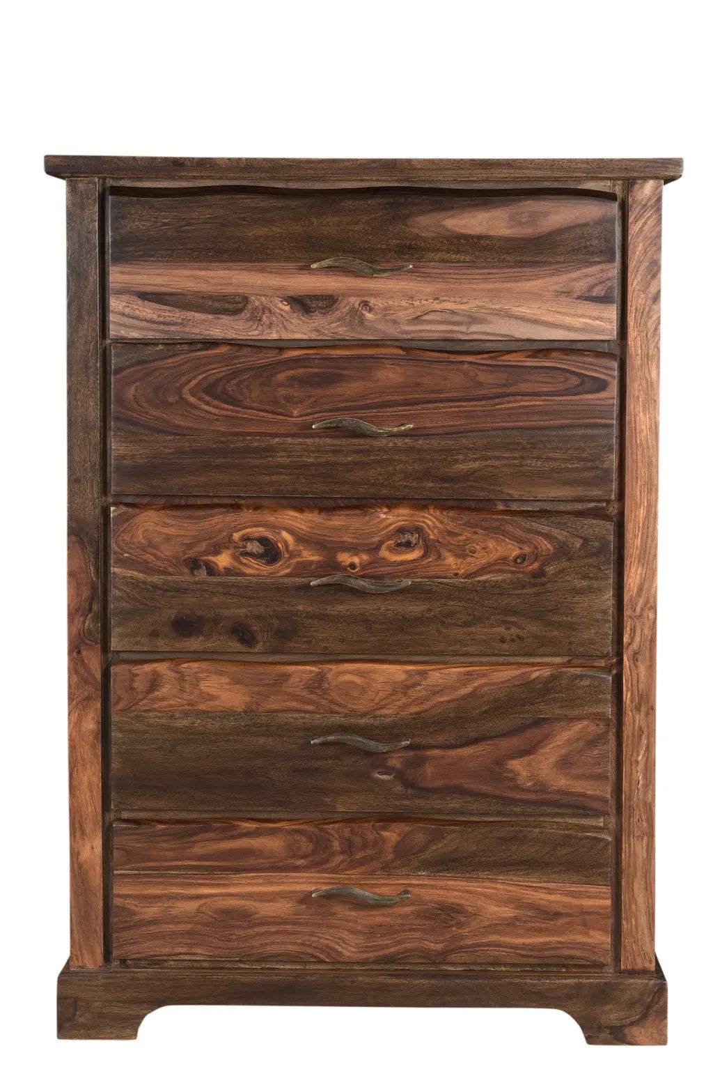 36" Dark Brown Solid Wood Five Drawer Chest Homeroots Bed & Bath