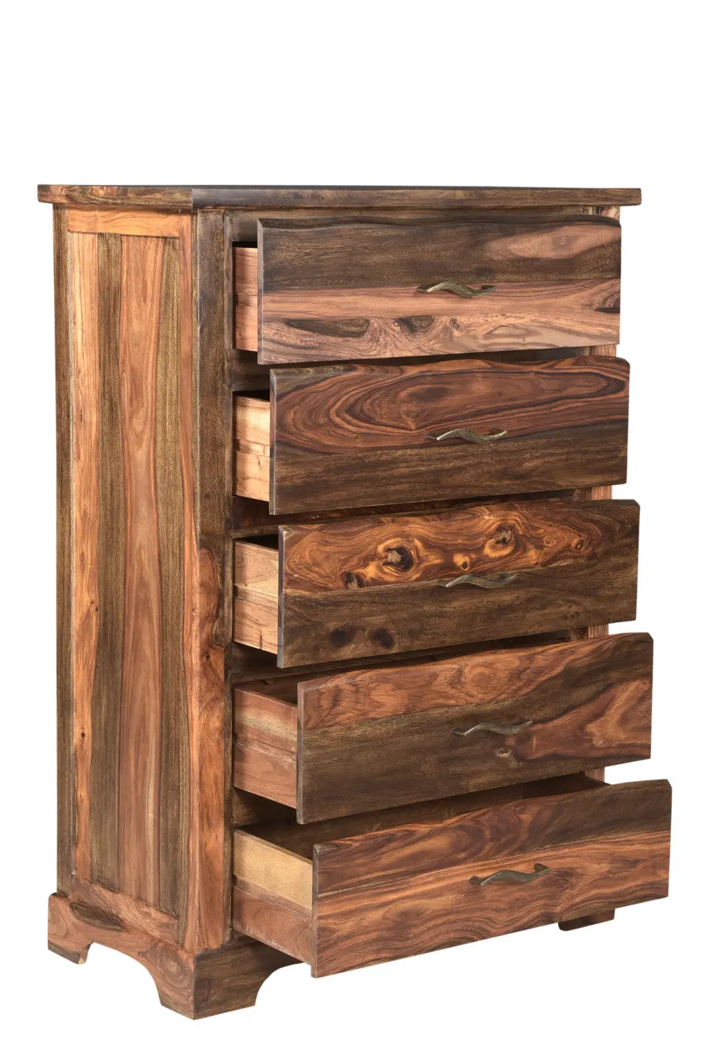 36" Dark Brown Solid Wood Five Drawer Chest Homeroots Bed & Bath