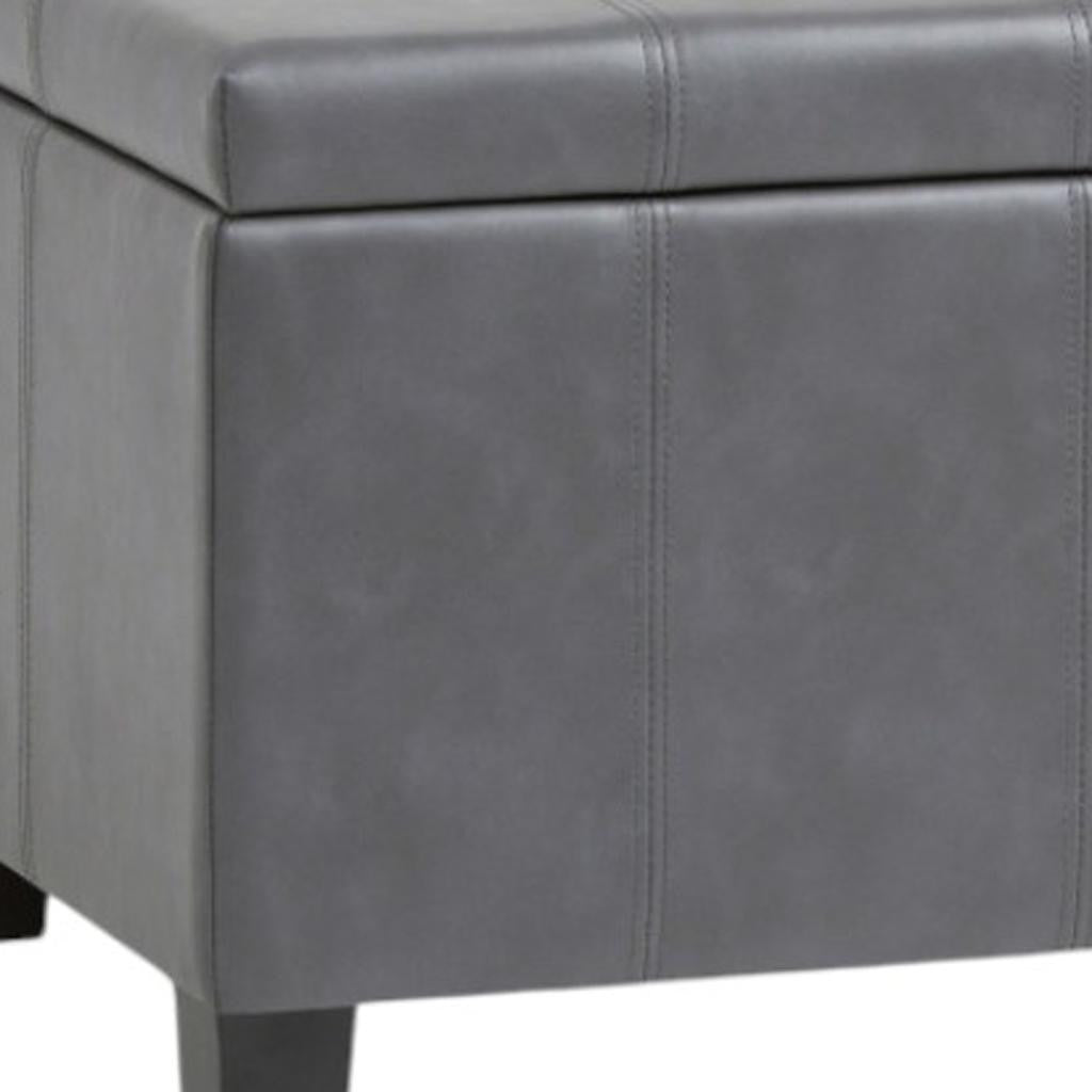 36" Dark Brown and Gray Upholstery Storage Ottoman Homeroots Living Room