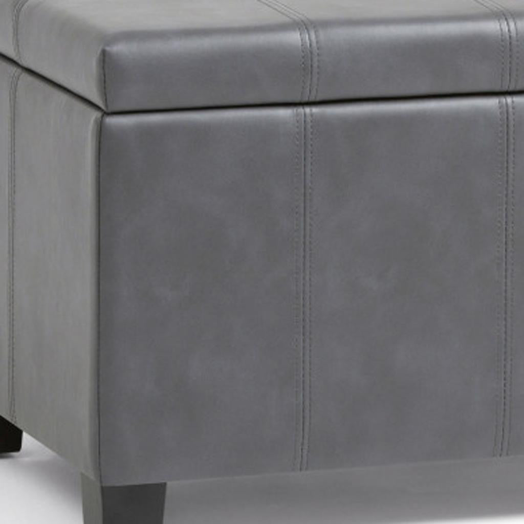 36" Dark Brown and Gray Upholstery Storage Ottoman Homeroots Living Room