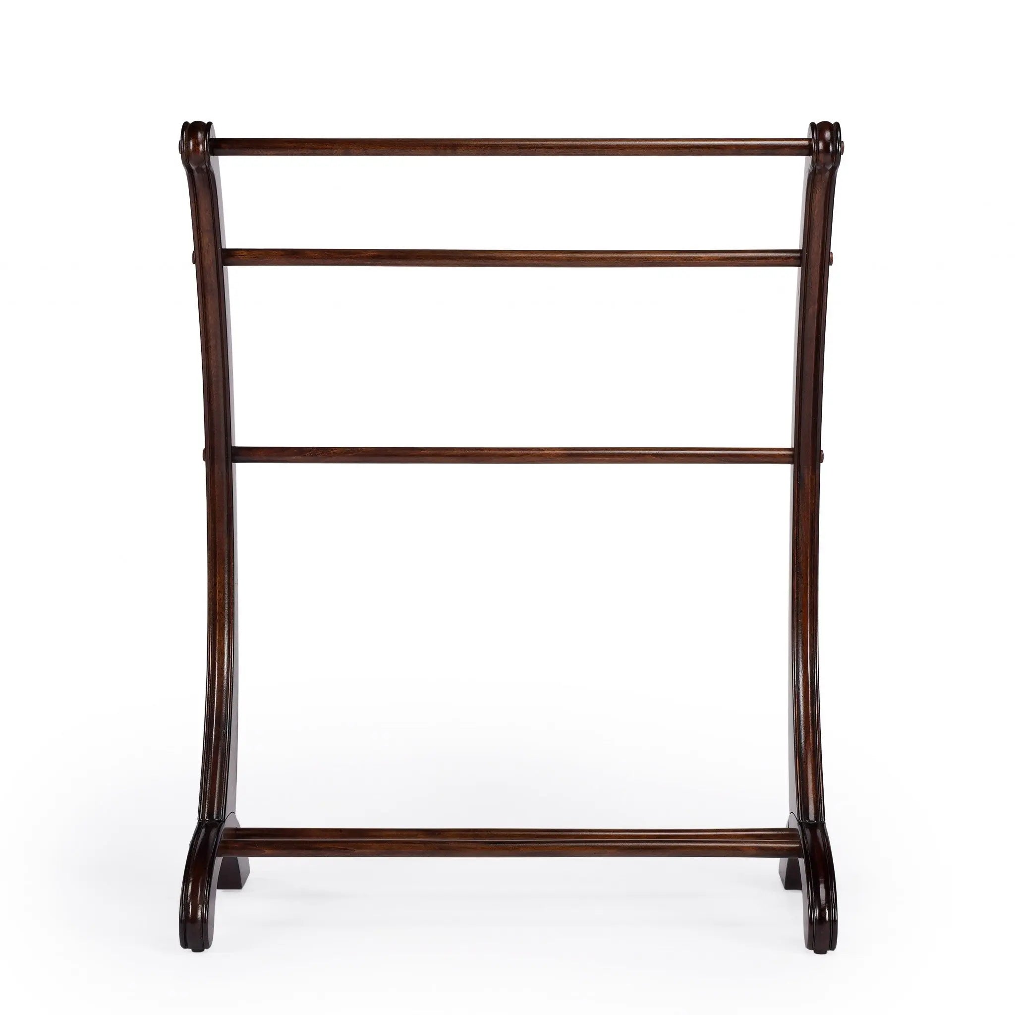 36" Deep Cherry Brown Wood Blanket Stand Homeroots Organization