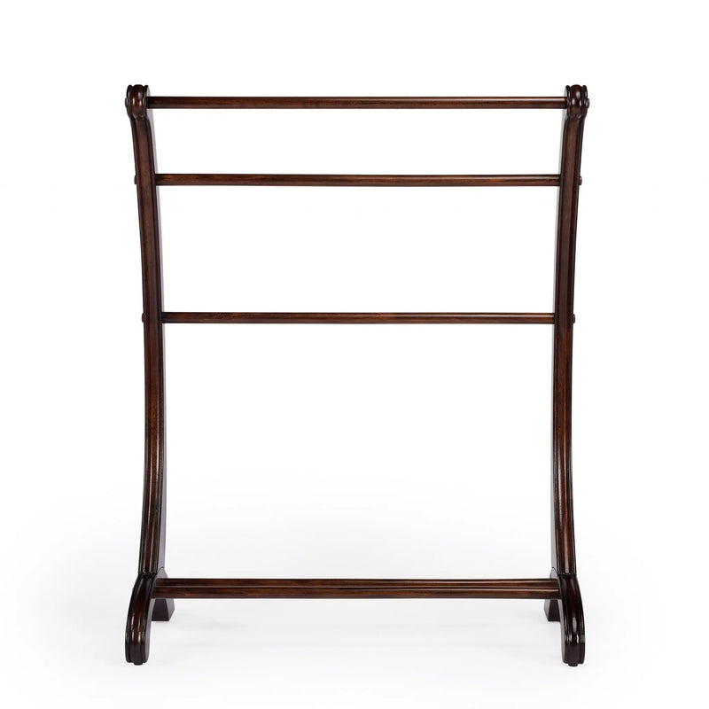 36" Deep Cherry Brown Wood Blanket Stand Homeroots Organization