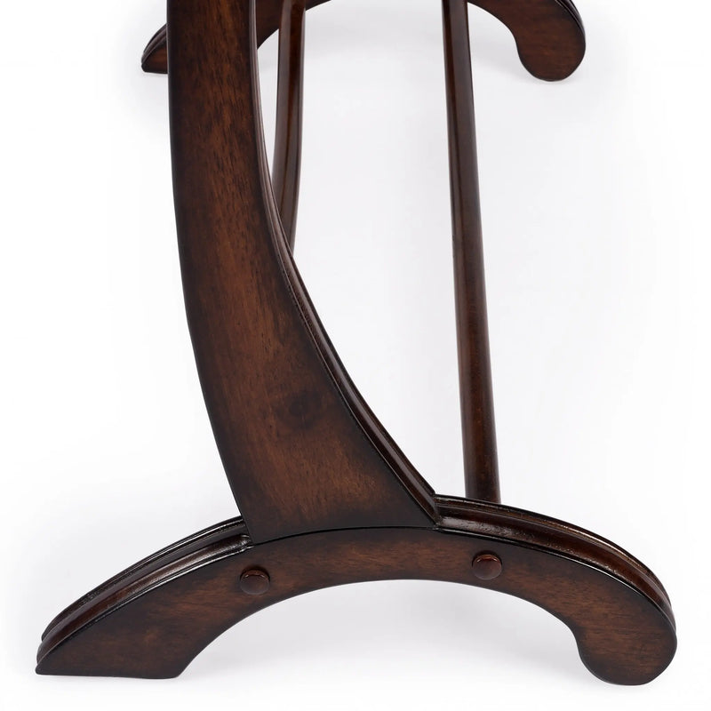 36" Deep Cherry Brown Wood Blanket Stand Homeroots Organization