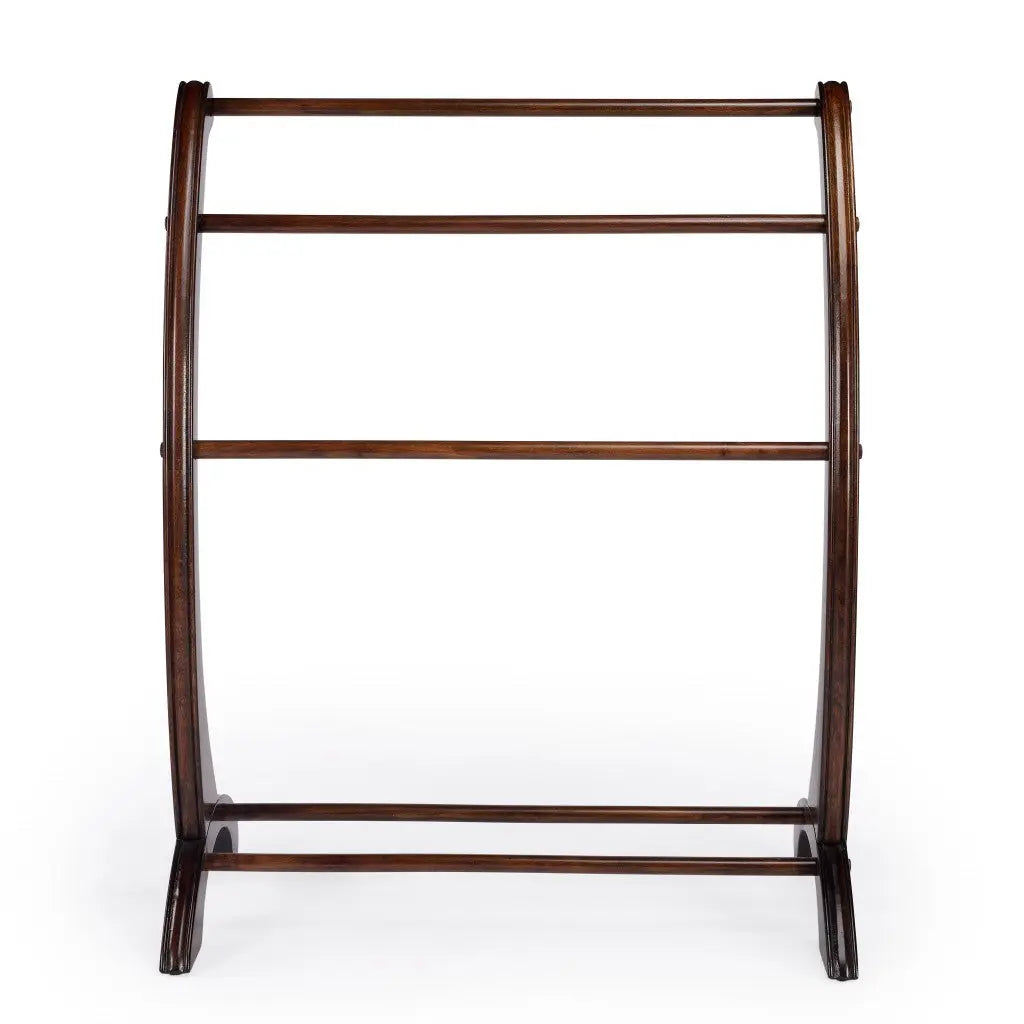 36" Deep Cherry Brown Wood Blanket Stand Homeroots Organization