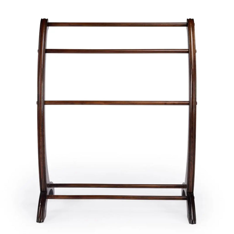 36" Deep Cherry Brown Wood Blanket Stand Homeroots Organization