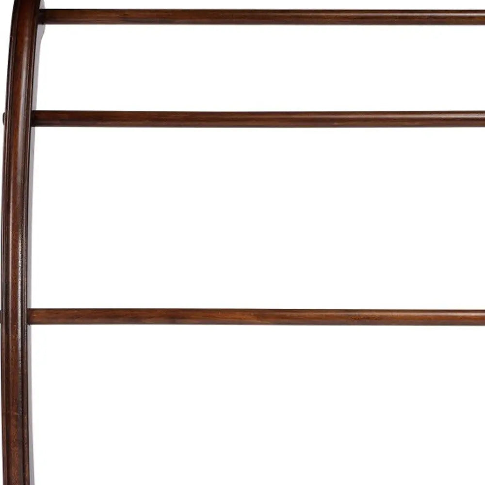 36" Deep Cherry Brown Wood Blanket Stand Homeroots Organization