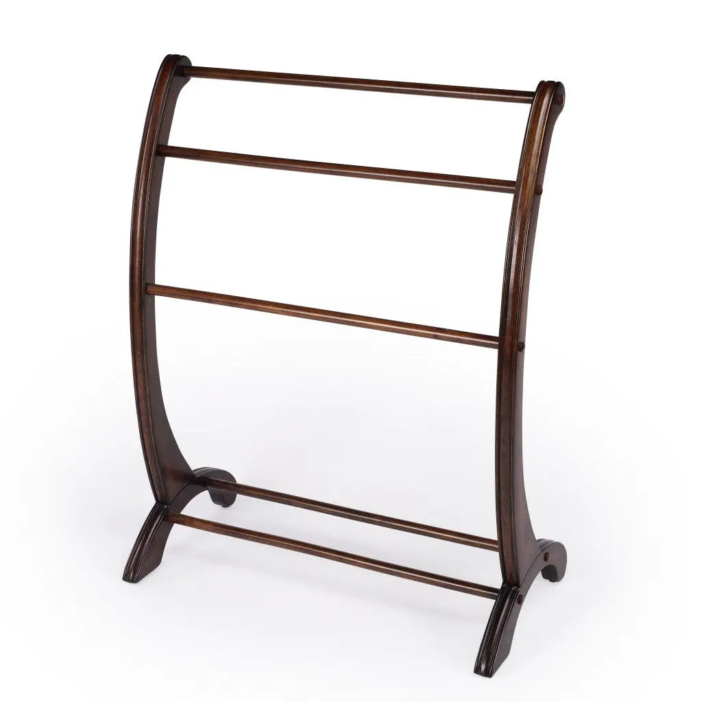 36" Deep Cherry Brown Wood Blanket Stand Homeroots Organization