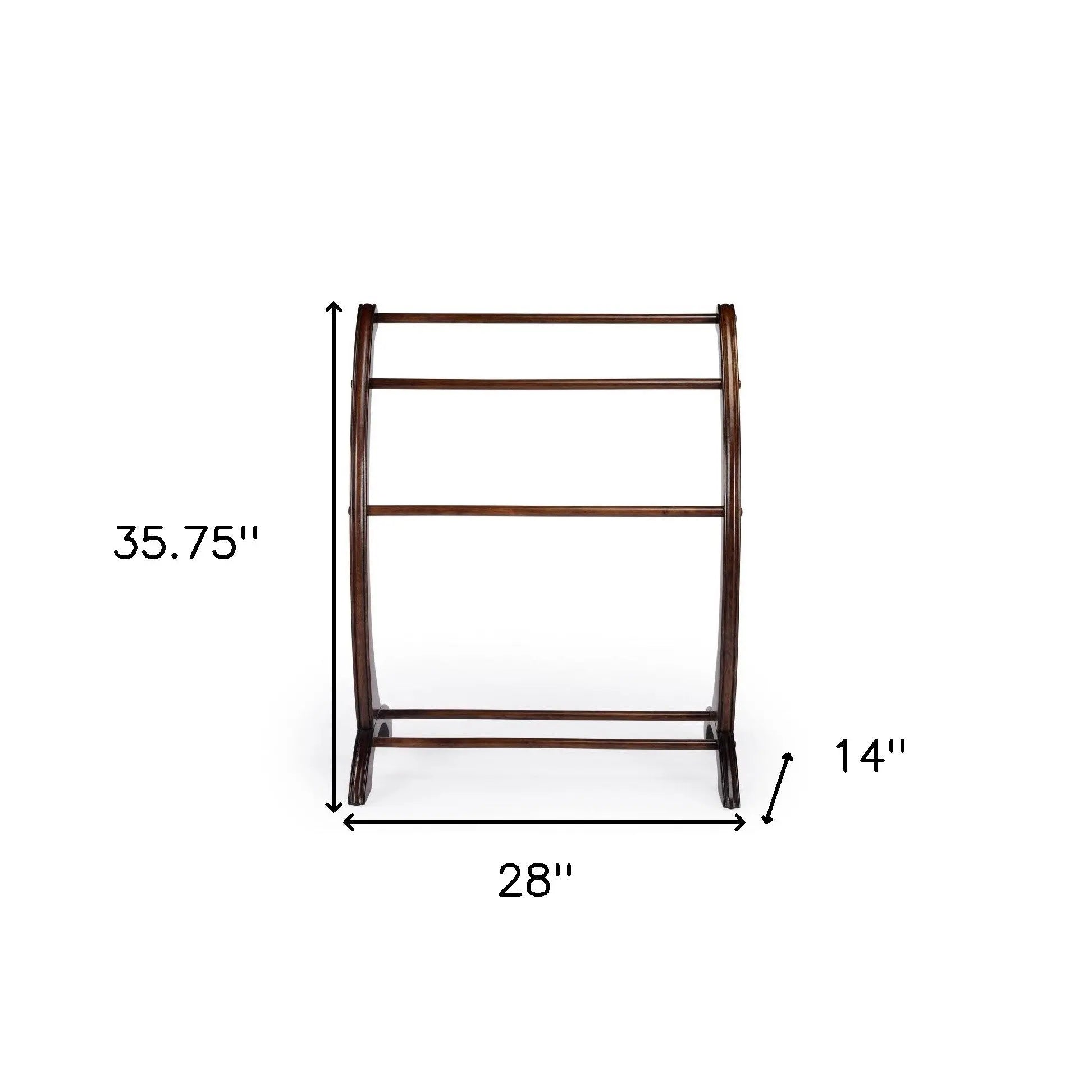36" Deep Cherry Brown Wood Blanket Stand Homeroots Organization