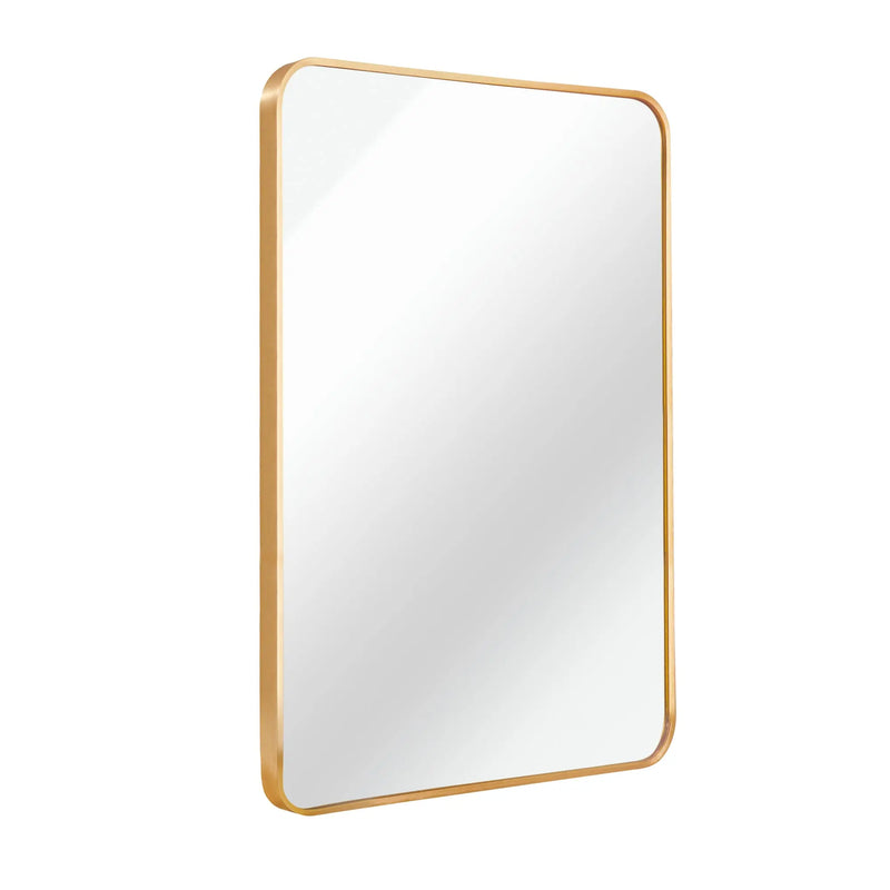 36" Gold Aluminum Framed Accent Mirror Homeroots Bed & Bath