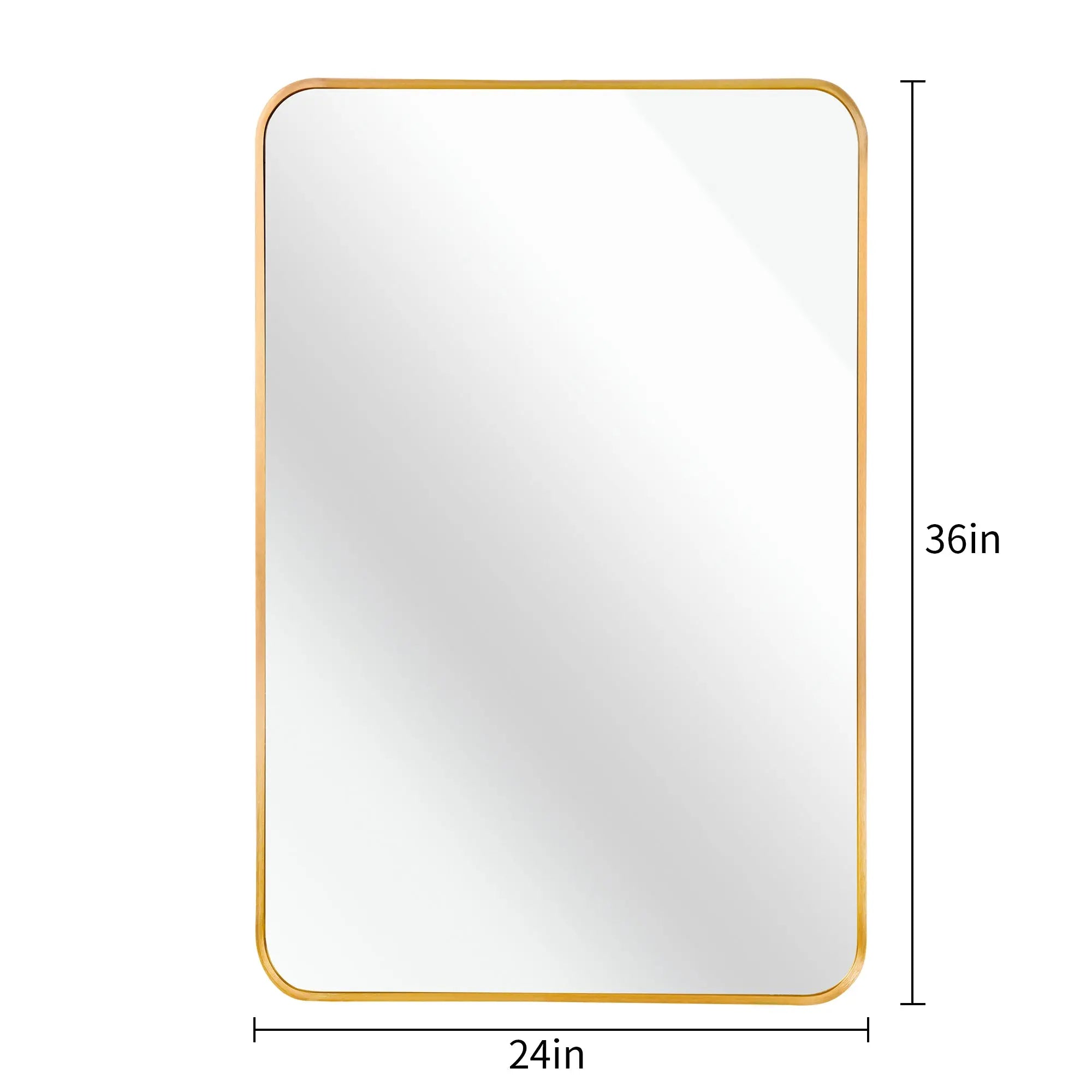 36" Gold Aluminum Framed Accent Mirror Homeroots Bed & Bath