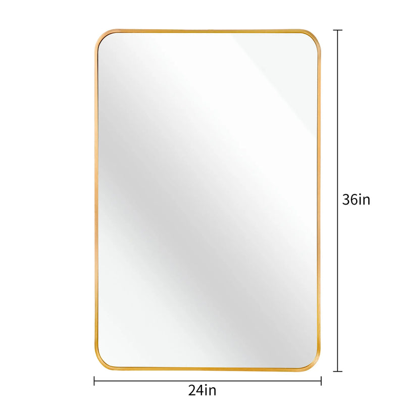 36" Gold Aluminum Framed Accent Mirror Homeroots Bed & Bath