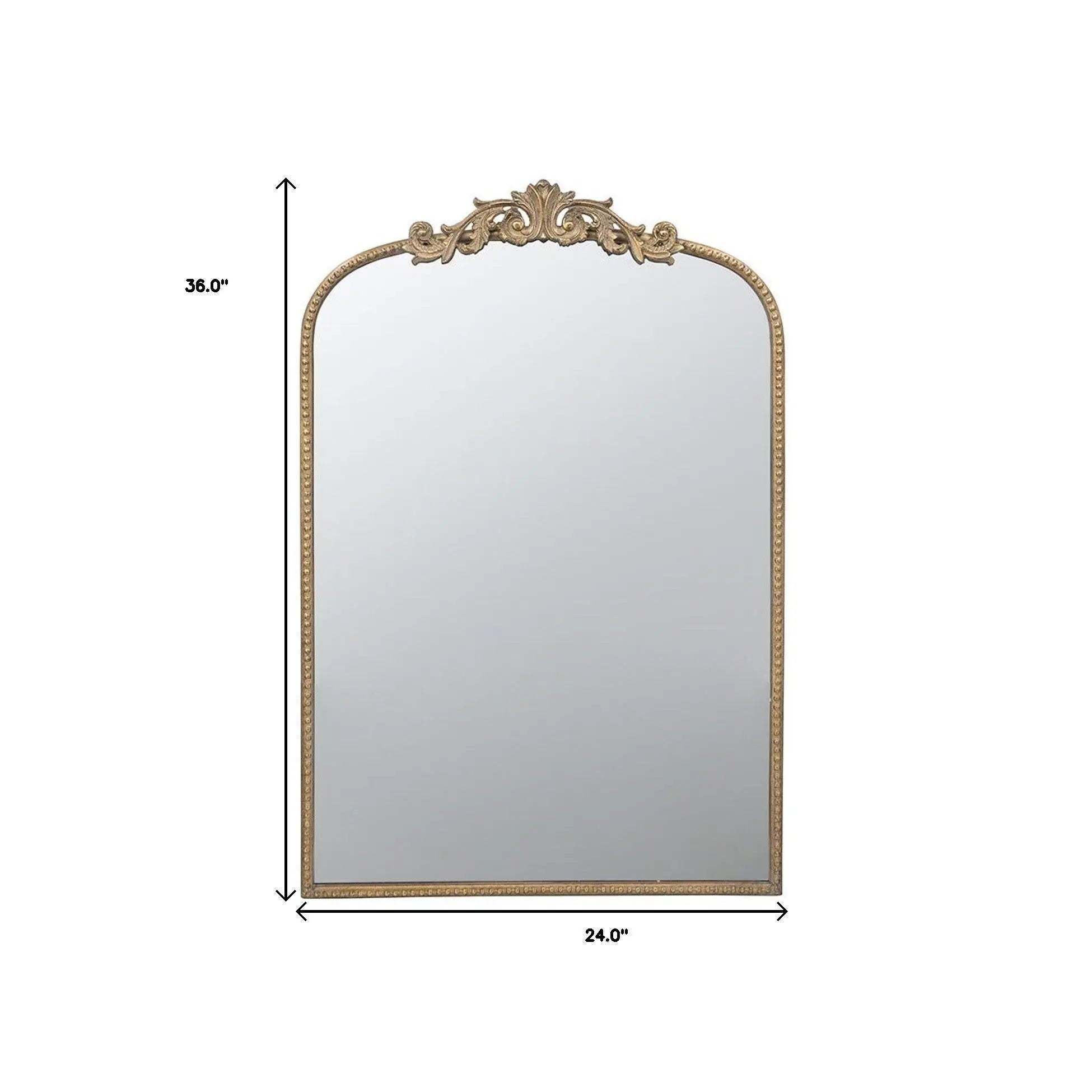 36" Gold Arch Iron Framed Accent Mirror Homeroots Bed & Bath