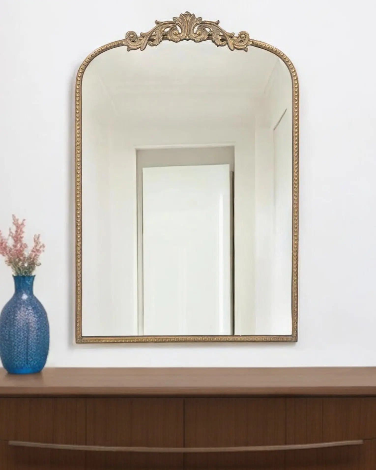 36" Gold Arch Iron Framed Accent Mirror Homeroots Bed & Bath