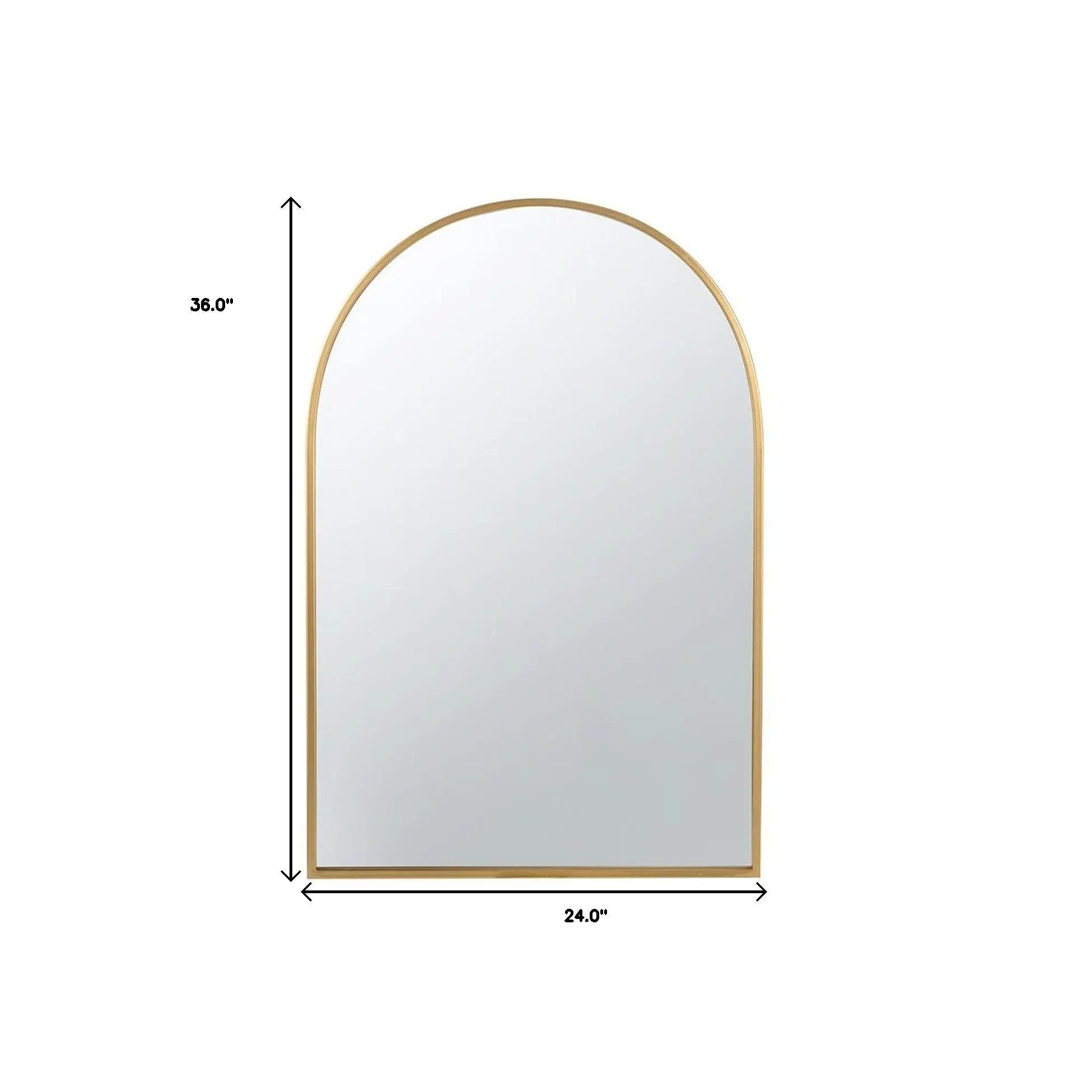 36" Gold Arch Iron Framed Accent Mirror Homeroots Bed & Bath