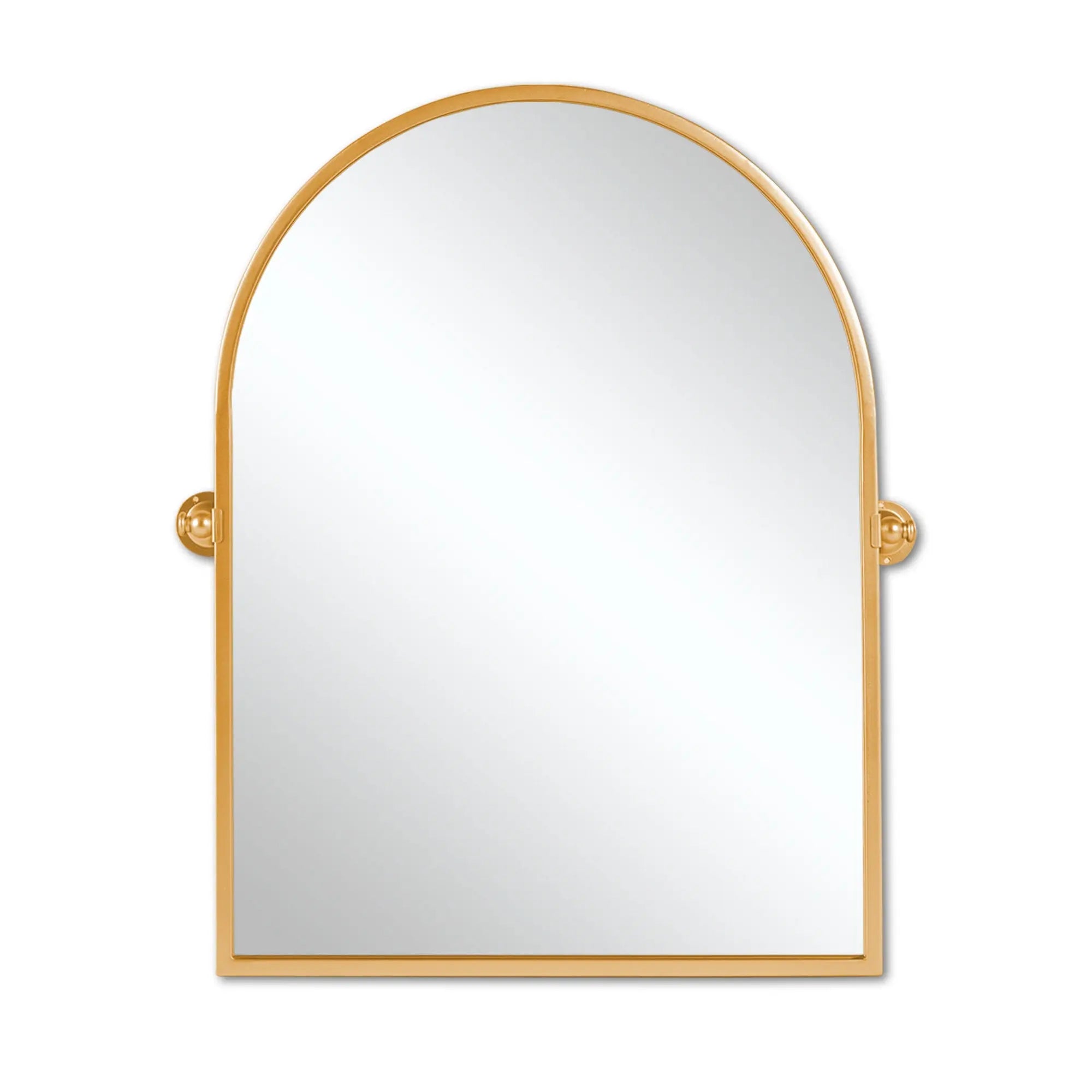 36" Gold Metal Arch Tilting Framed Accent Mirror Homeroots Bed & Bath