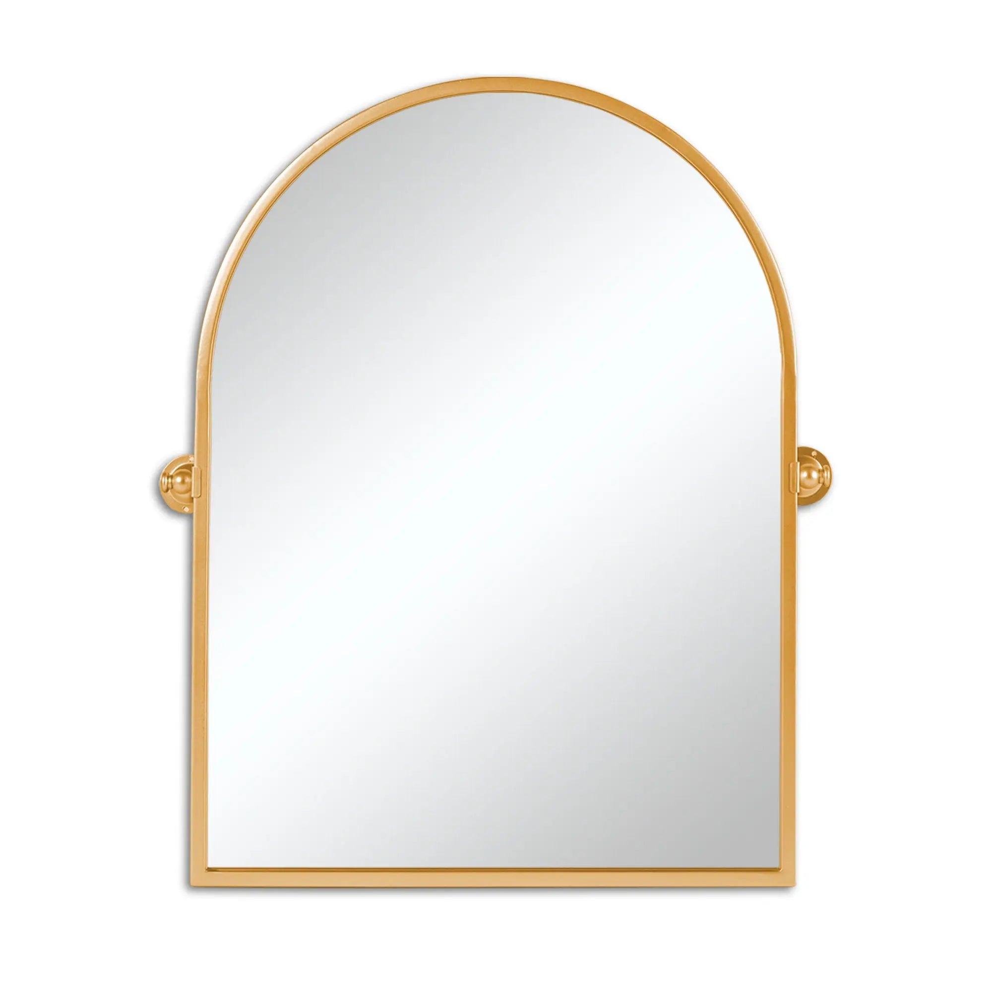 36" Gold Metal Arch Tilting Framed Accent Mirror Homeroots Bed & Bath