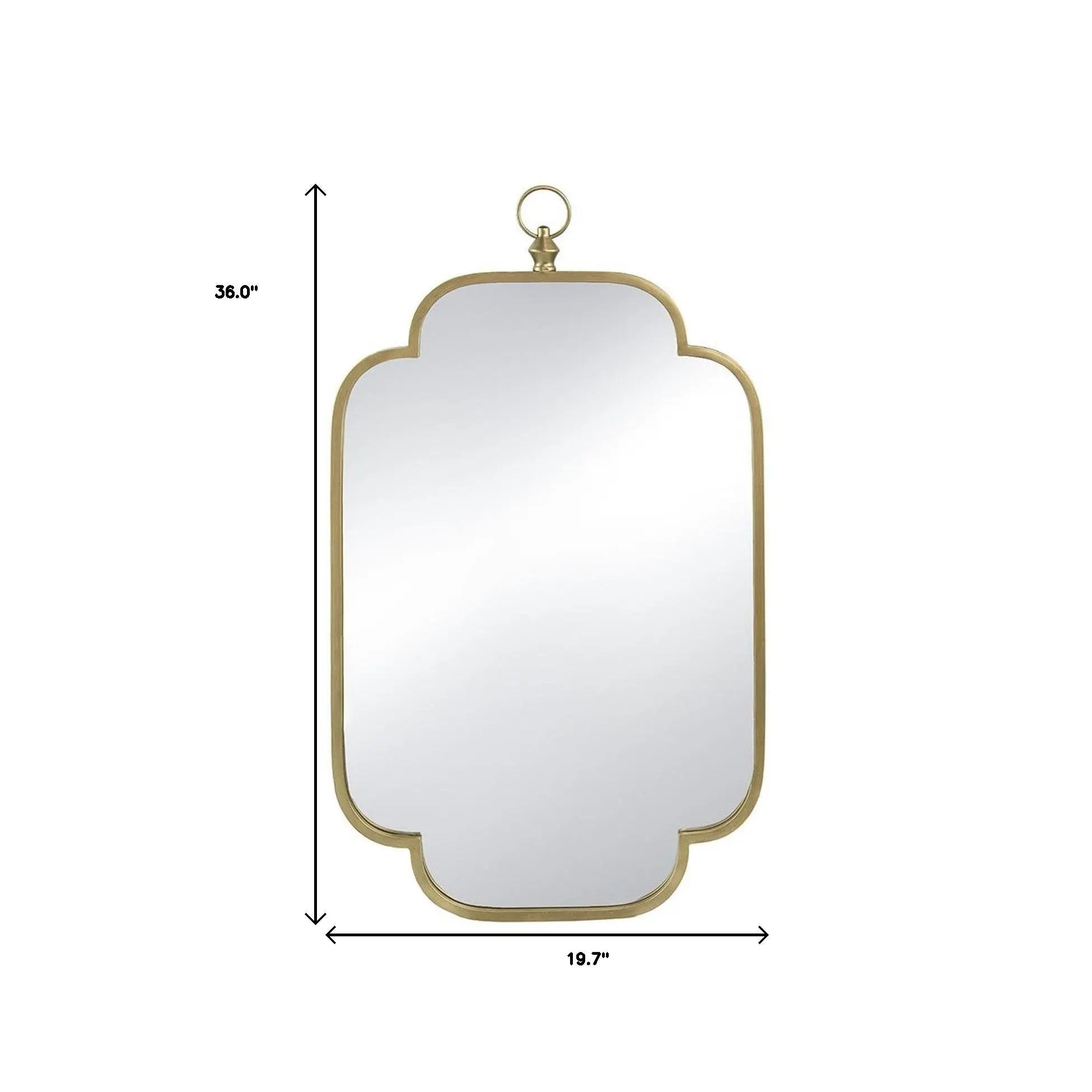 36" Gold Novelty Iron Framed Accent Mirror Homeroots Bed & Bath