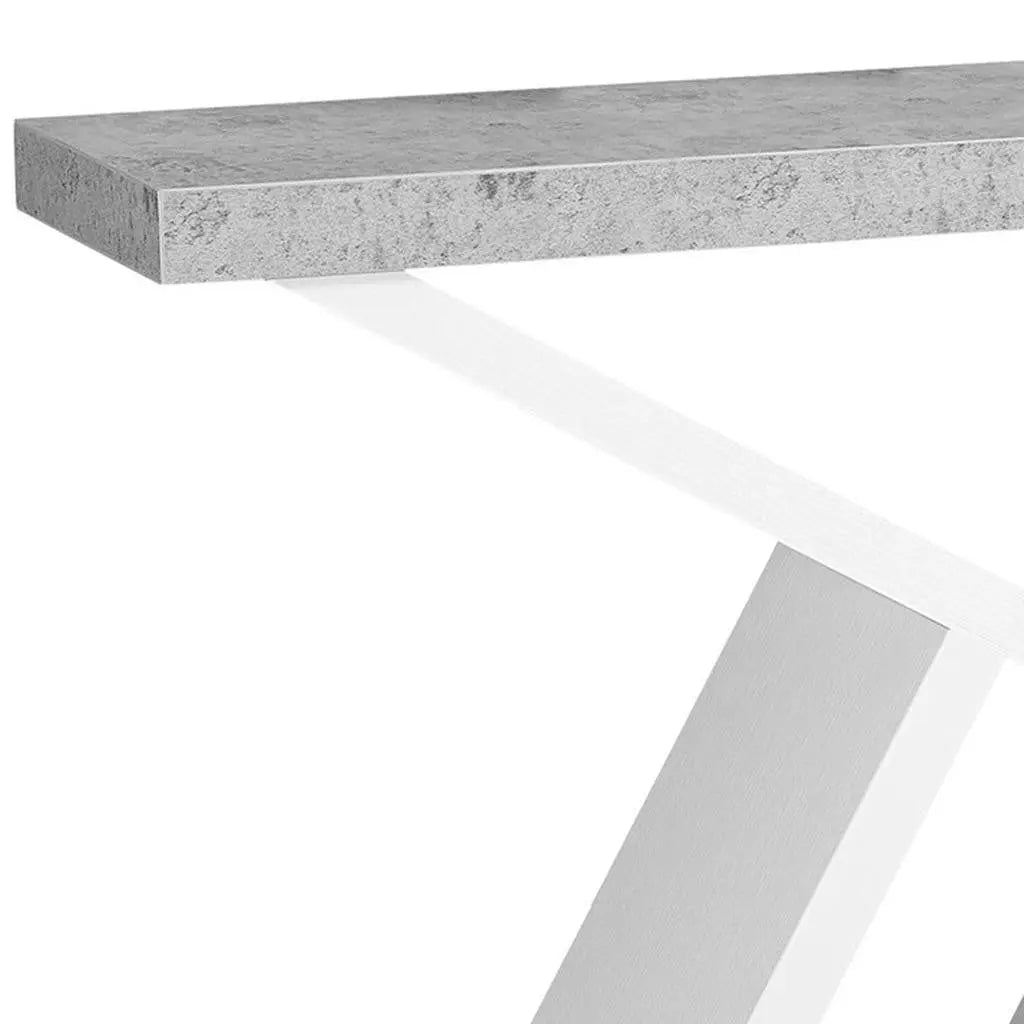 36" Gray and White Abstract Console Table With Shelves Homeroots Living Room