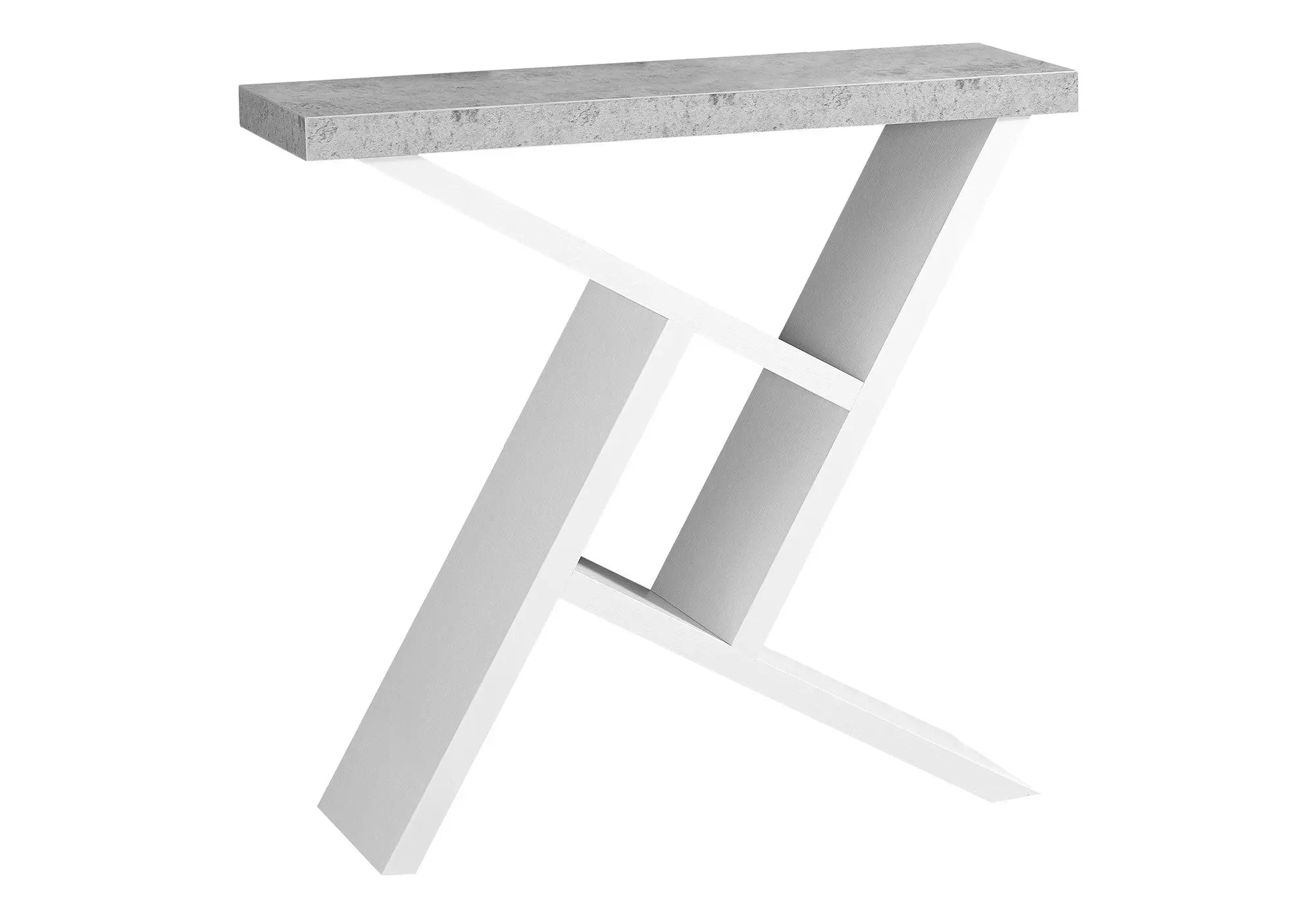36" Gray and White Abstract Console Table With Shelves Homeroots Living Room