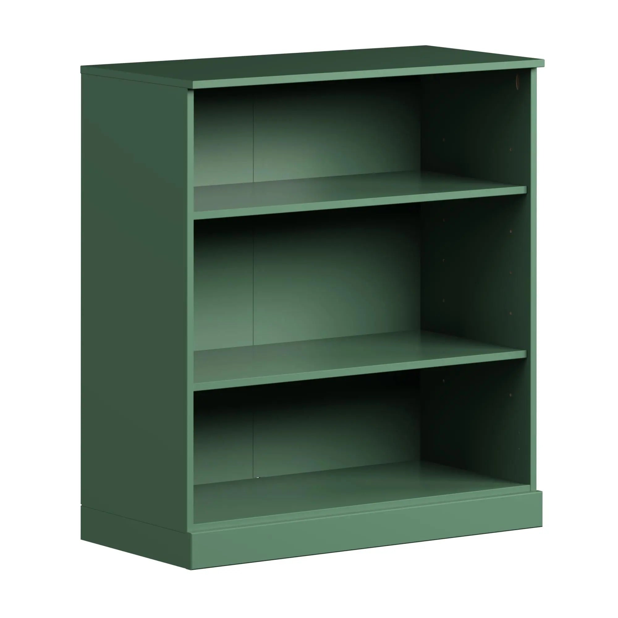 36" Green Solid Wood Adjustable Three Tier Library Bookcase Homeroots Office