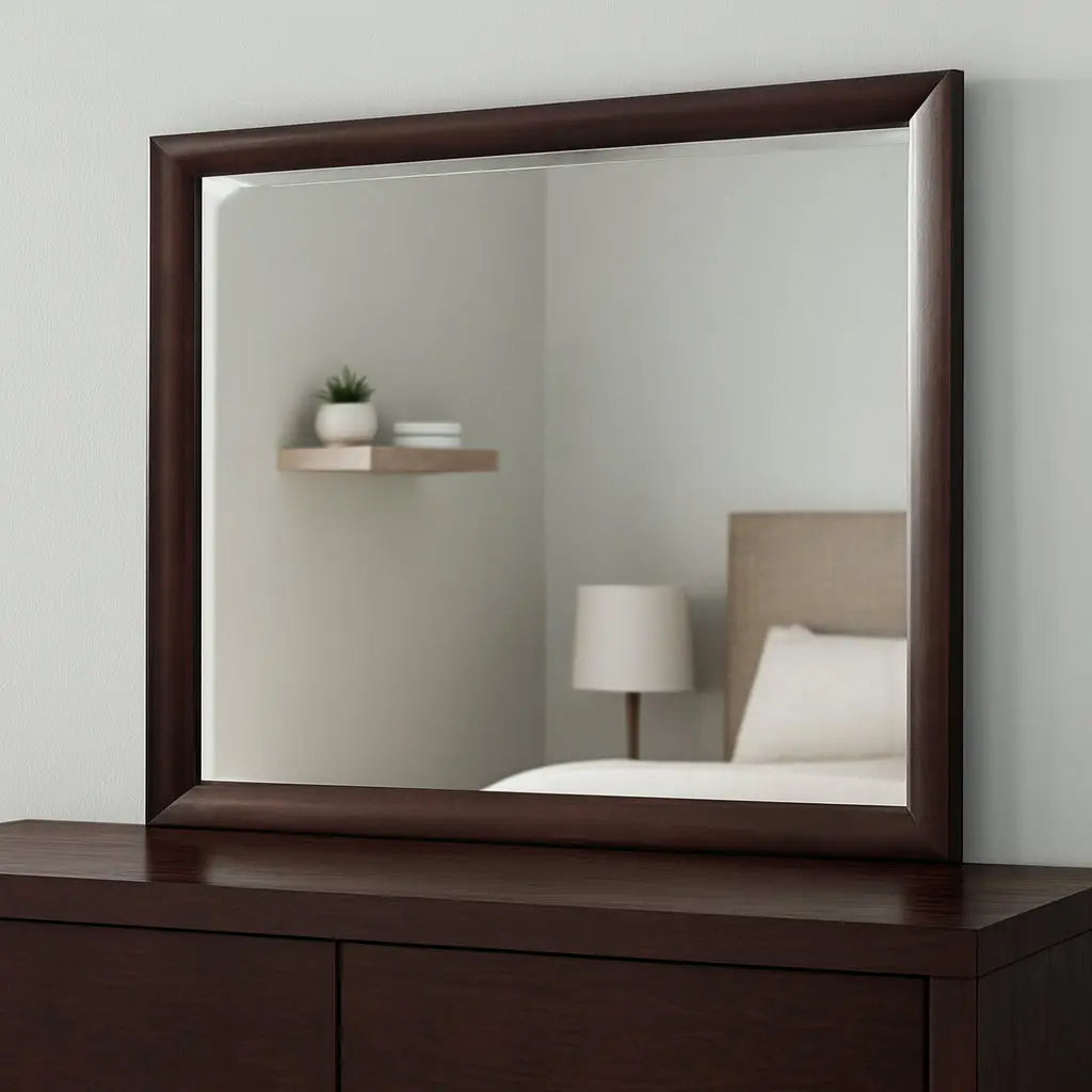 36" Merlot Wood Framed Mounted Dresser Mirror Homeroots Bed & Bath