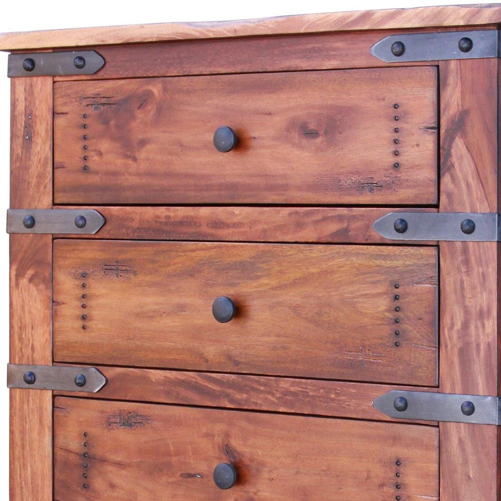 36" Natural Solid Wood Five Drawer Chest - GreatEagleInc