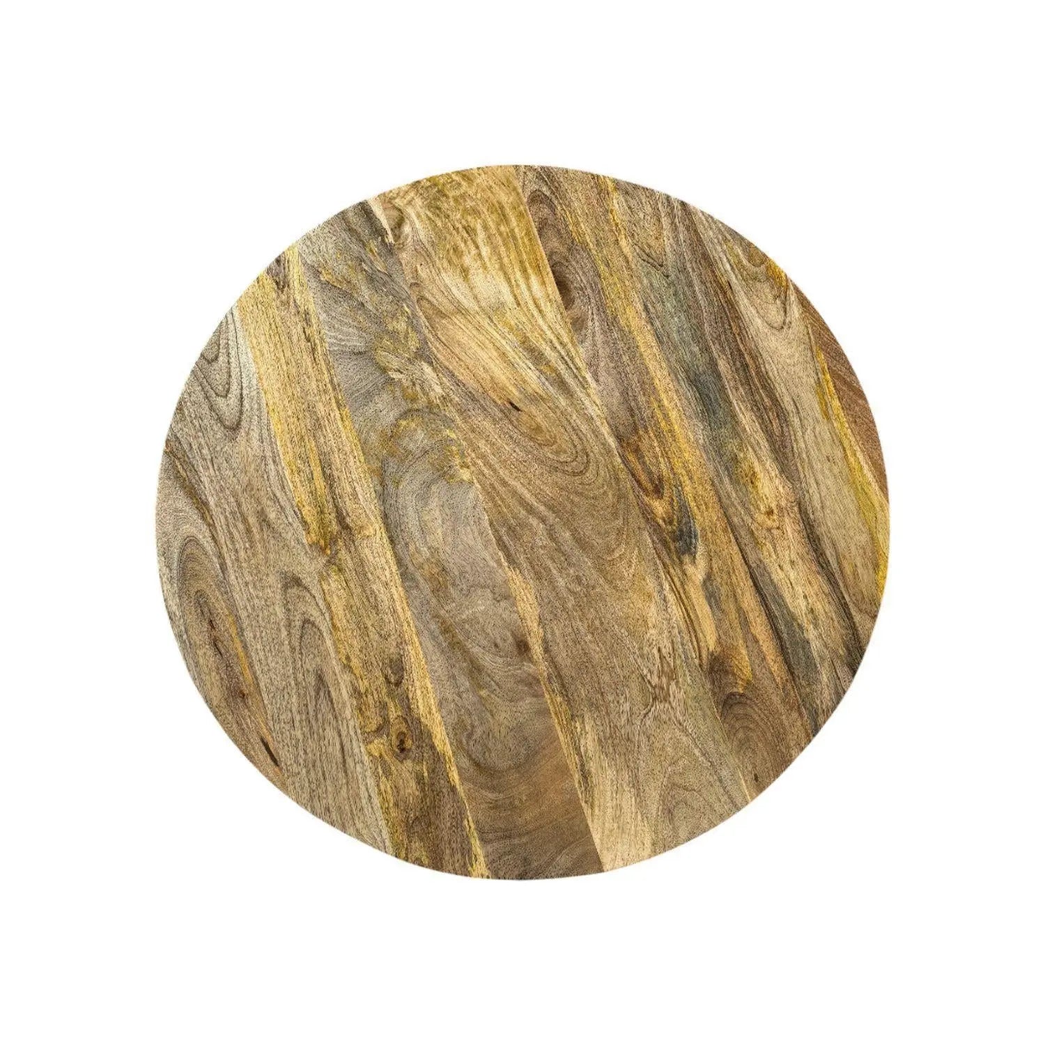 36" Natural Solid Wood Round Solid Drum Coffee Table Homeroots Living Room