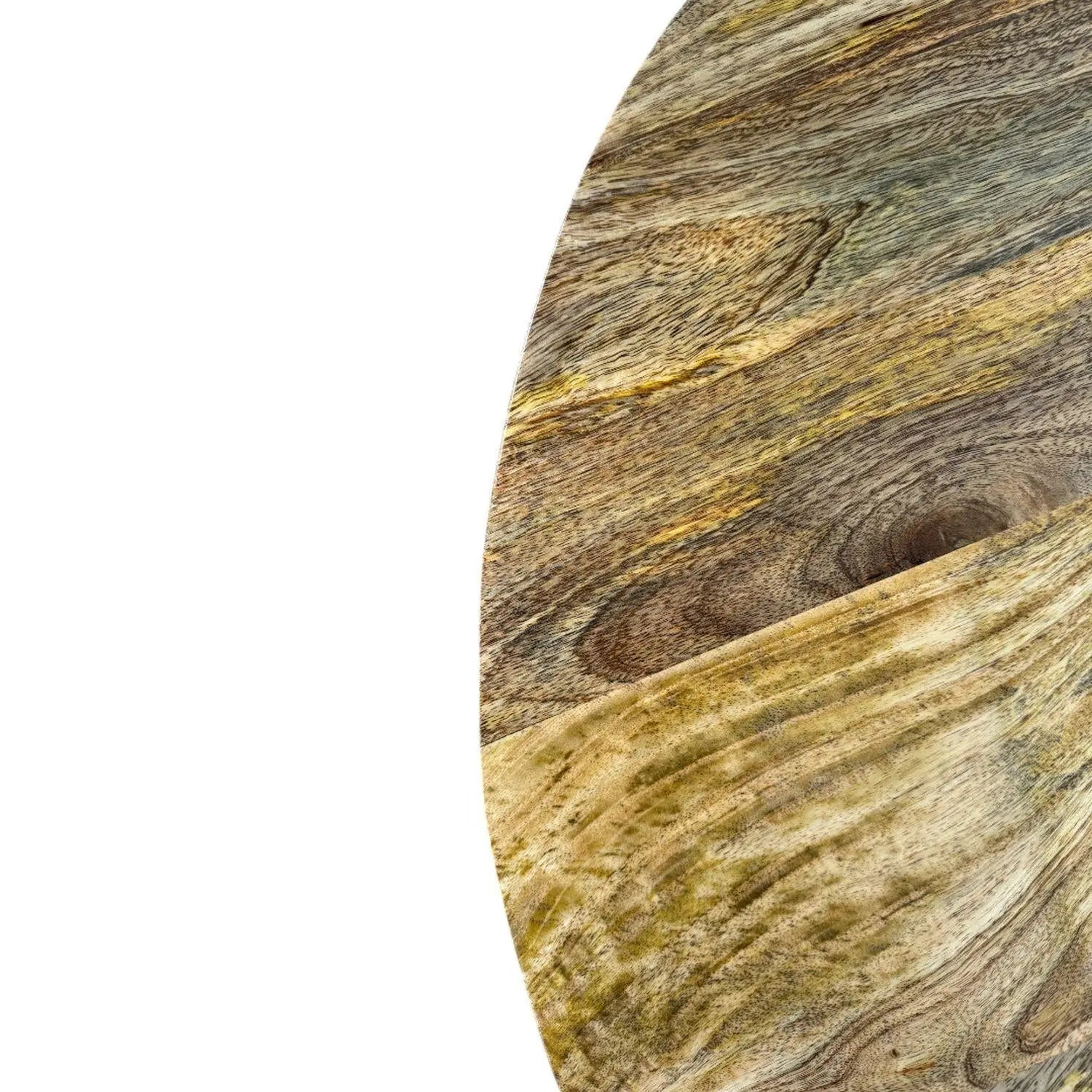 36" Natural Solid Wood Round Solid Drum Coffee Table Homeroots Living Room