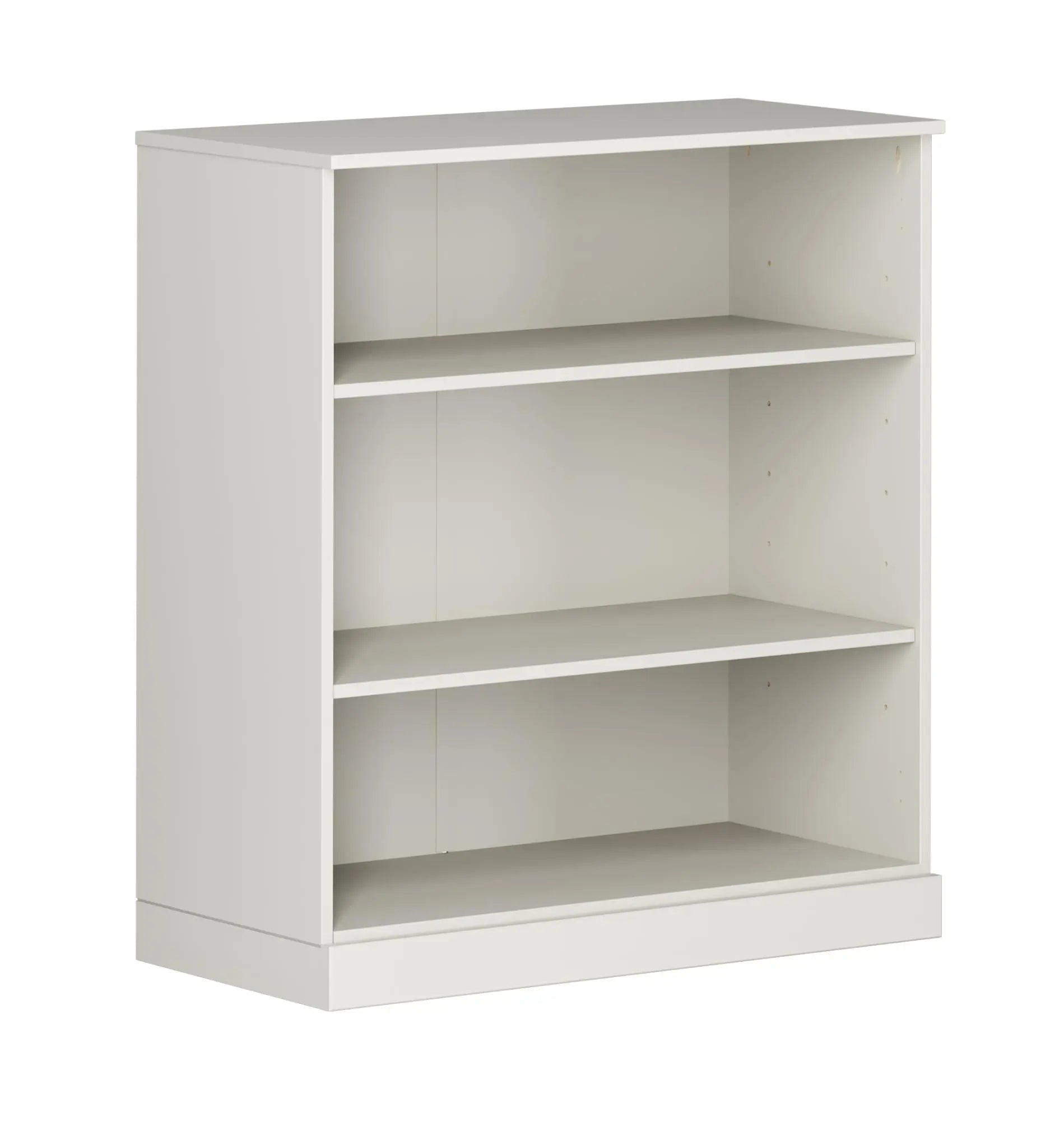 36" Off White Solid Wood Adjustable Three Tier Library Bookcase Homeroots Office