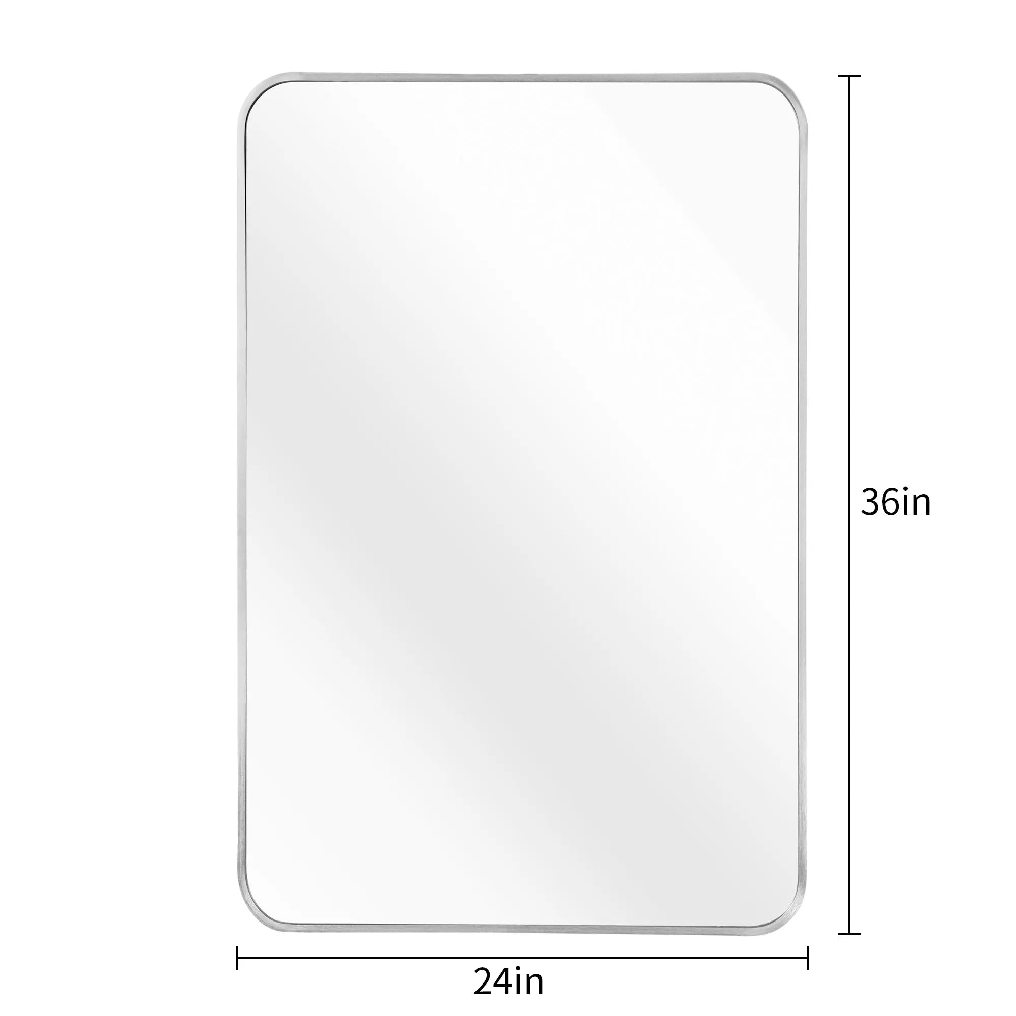 36" Silver Aluminum Framed Accent Mirror Homeroots Bed & Bath