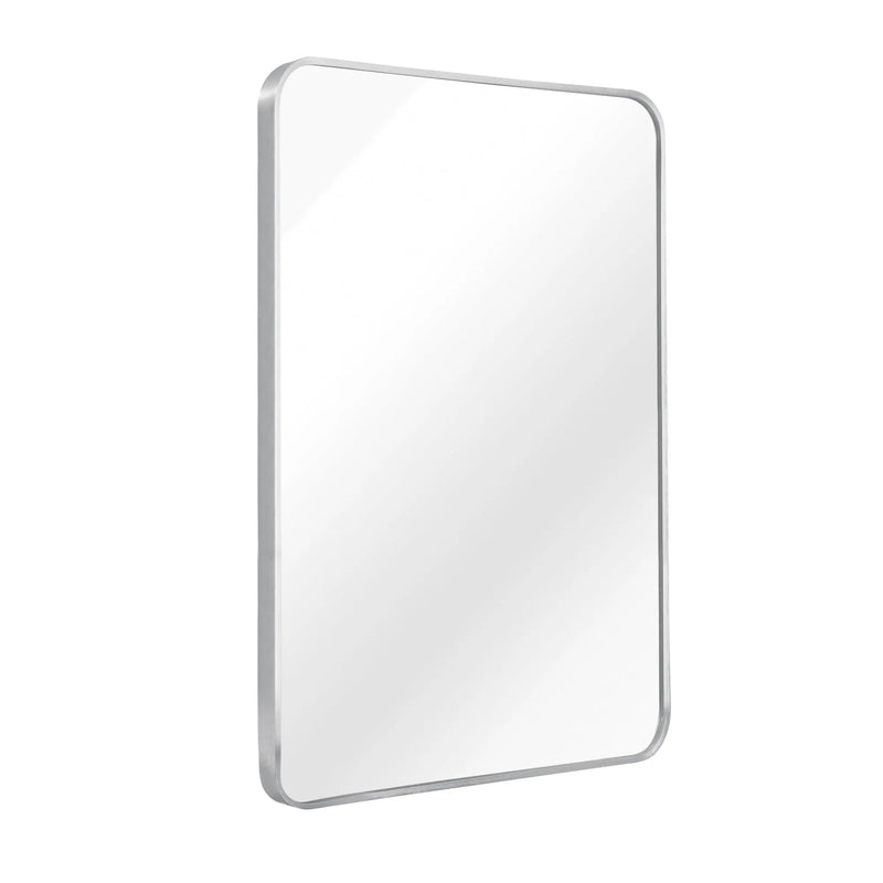 36" Silver Aluminum Framed Accent Mirror Homeroots Bed & Bath